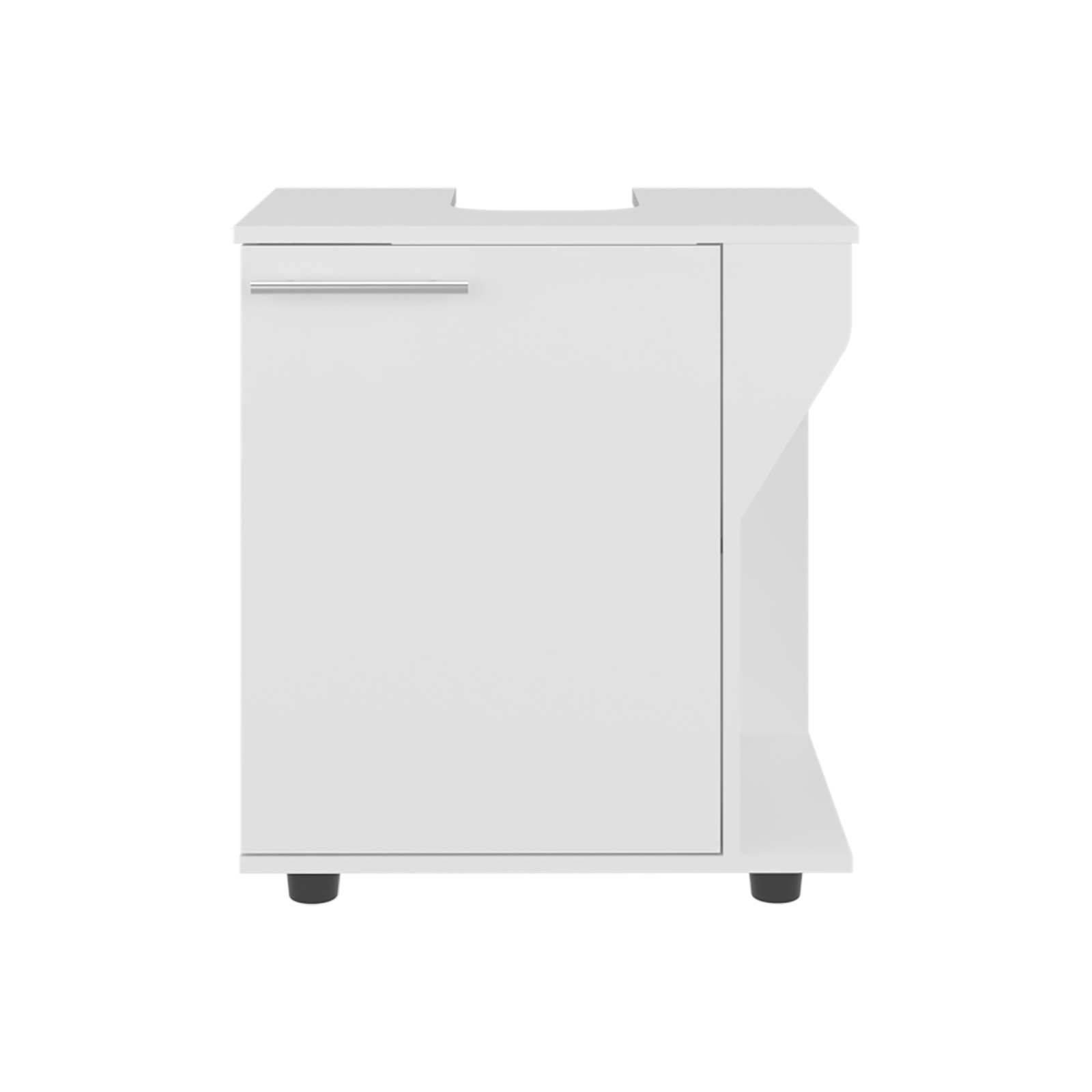 Under Sink Storage 24.4″ H, 1 Door, 2 Shelves, 4 Legs, White – Bathroom