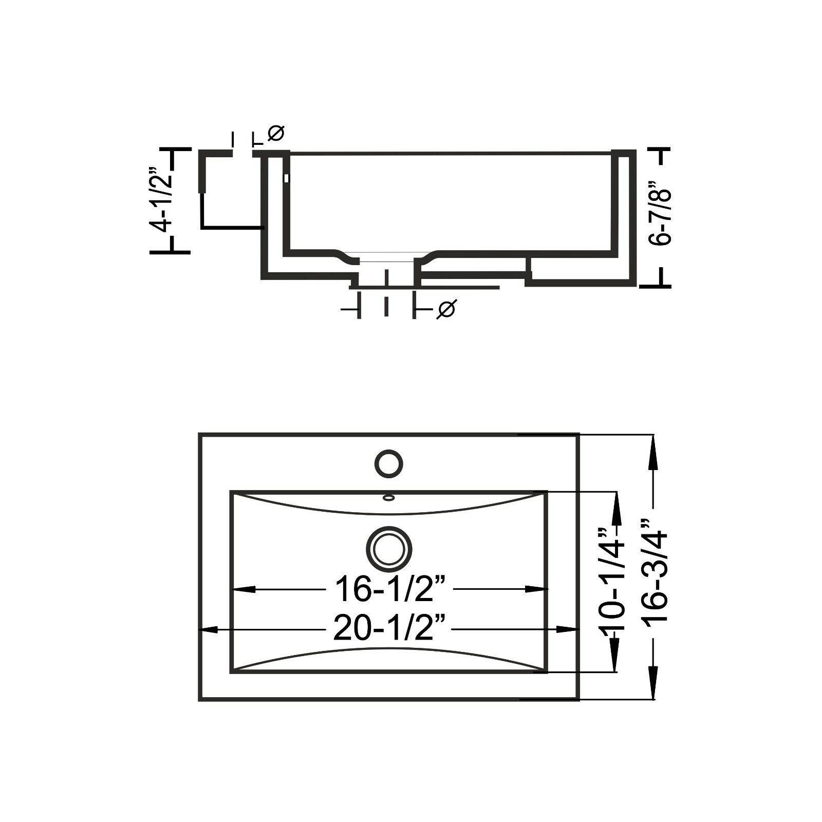 Rok Apron Shaped Vessel Bathroom Vanity Sink 20-1/2″ X 16-3/4″ Ivory Porcelain