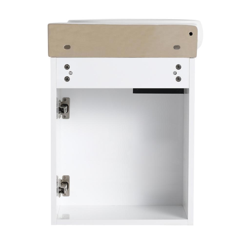 Soft Close Doors Bathroom Vanity With Sink 16 Inch