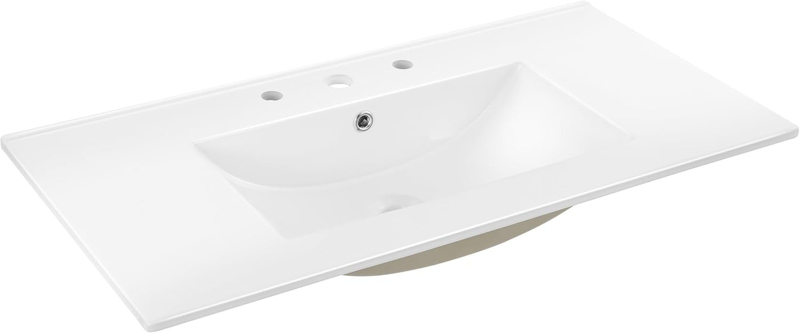JONATHAN Y Ancillary 36 In. W X 18.25 In. D Ceramic Vanity Sink Top with 3-Hole