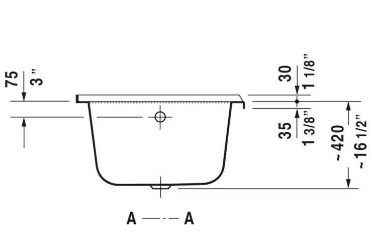 Duravit D-Code 700405 Drop in Bathtub 60”X32”, White. No Installation Accesories