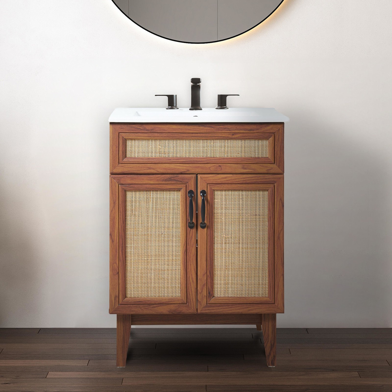 JONATHAN Y Lighting VAN1009 Javer 24″ Single – Wood