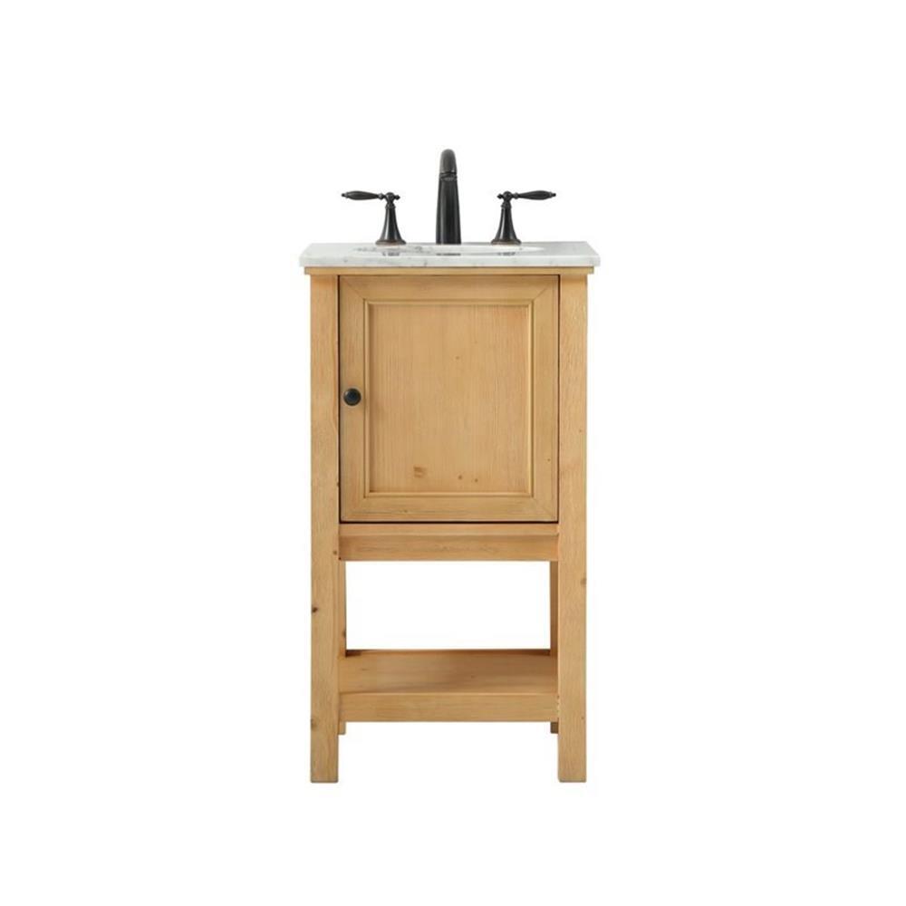 Elegant Decor Metropolis 19″ Aluminum MDF Single Bathroom Vanity in Natural Wood