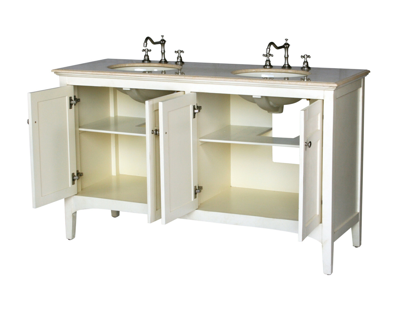 60-Inch Contemporary Style Double Sink Bathroom Vanity Model 2412-261 BE