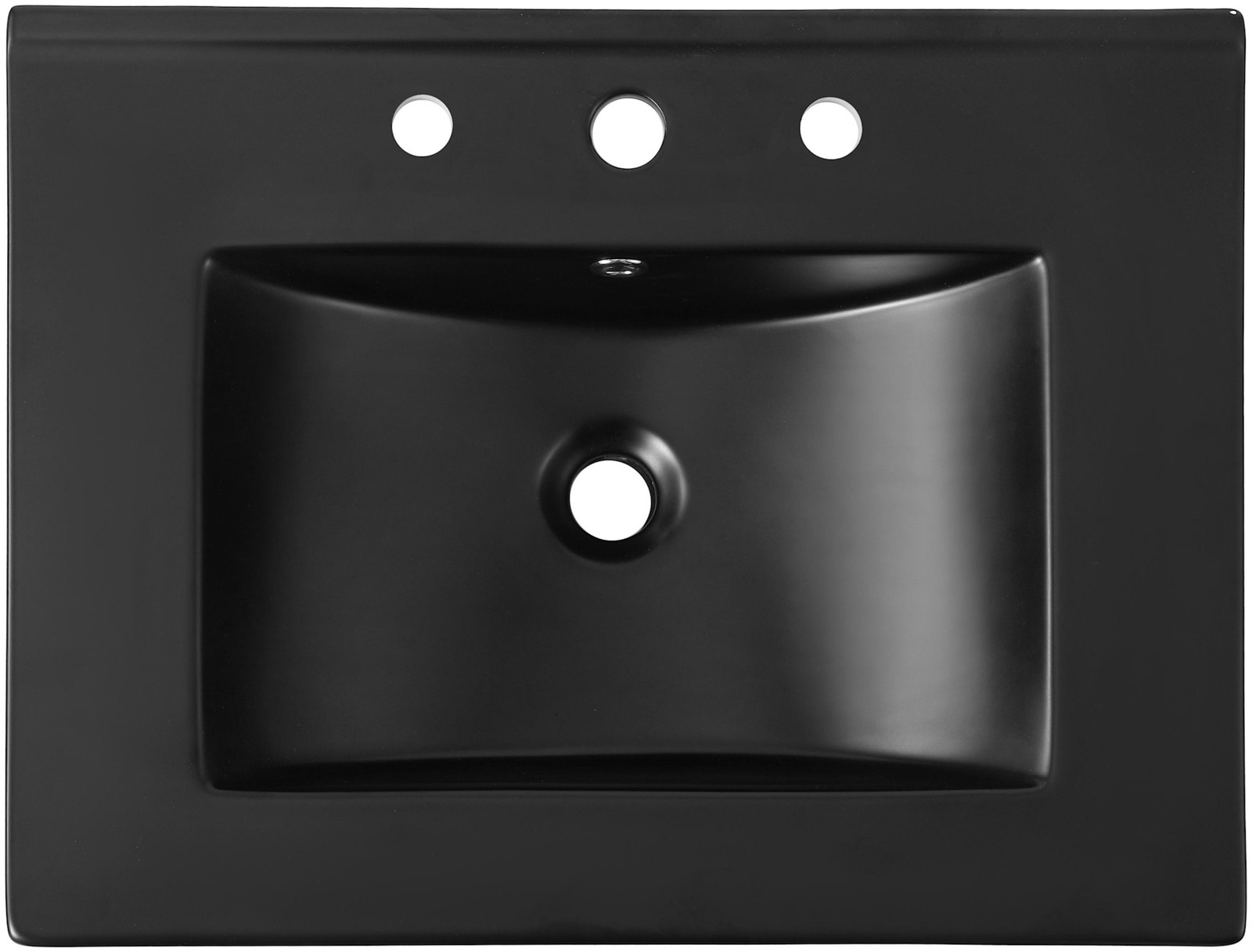 JONATHAN Y Lighting SNK1001 Ancillary 24″ Ceramic Vanity Top – Black