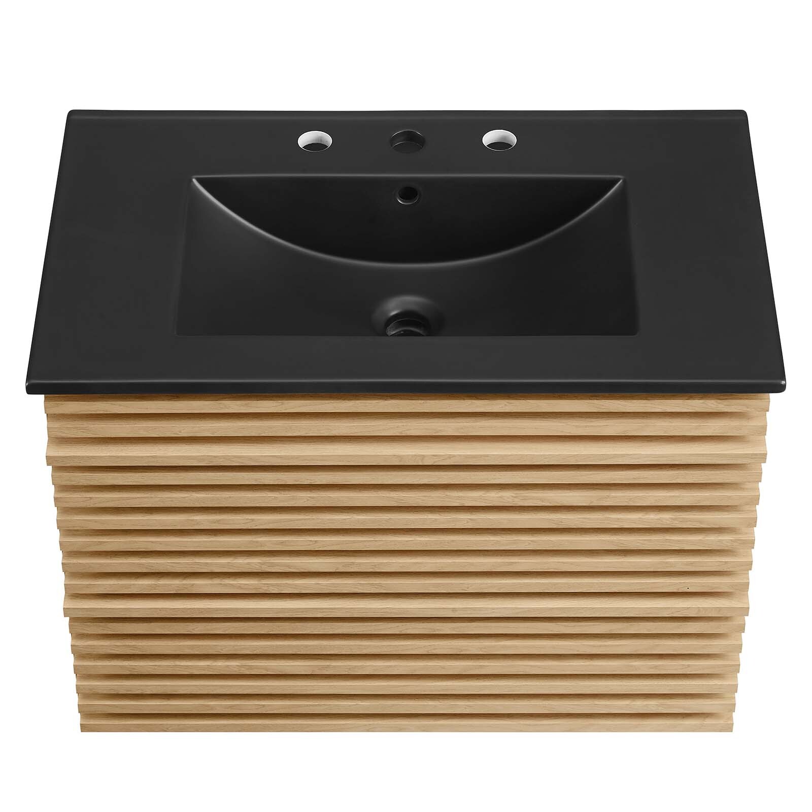 Modway Render 30″ Wall-Mount Bathroom Vanity in Oak Black