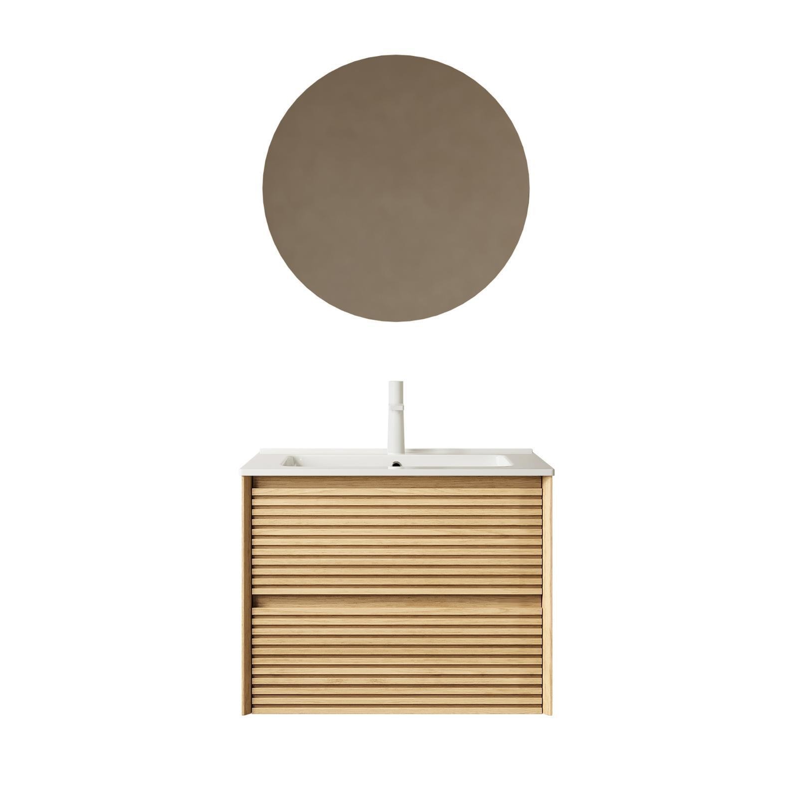 24″ Floating Bathroom Vanity with Sink, Pre-assembled Plywood Cabinet, Soft
