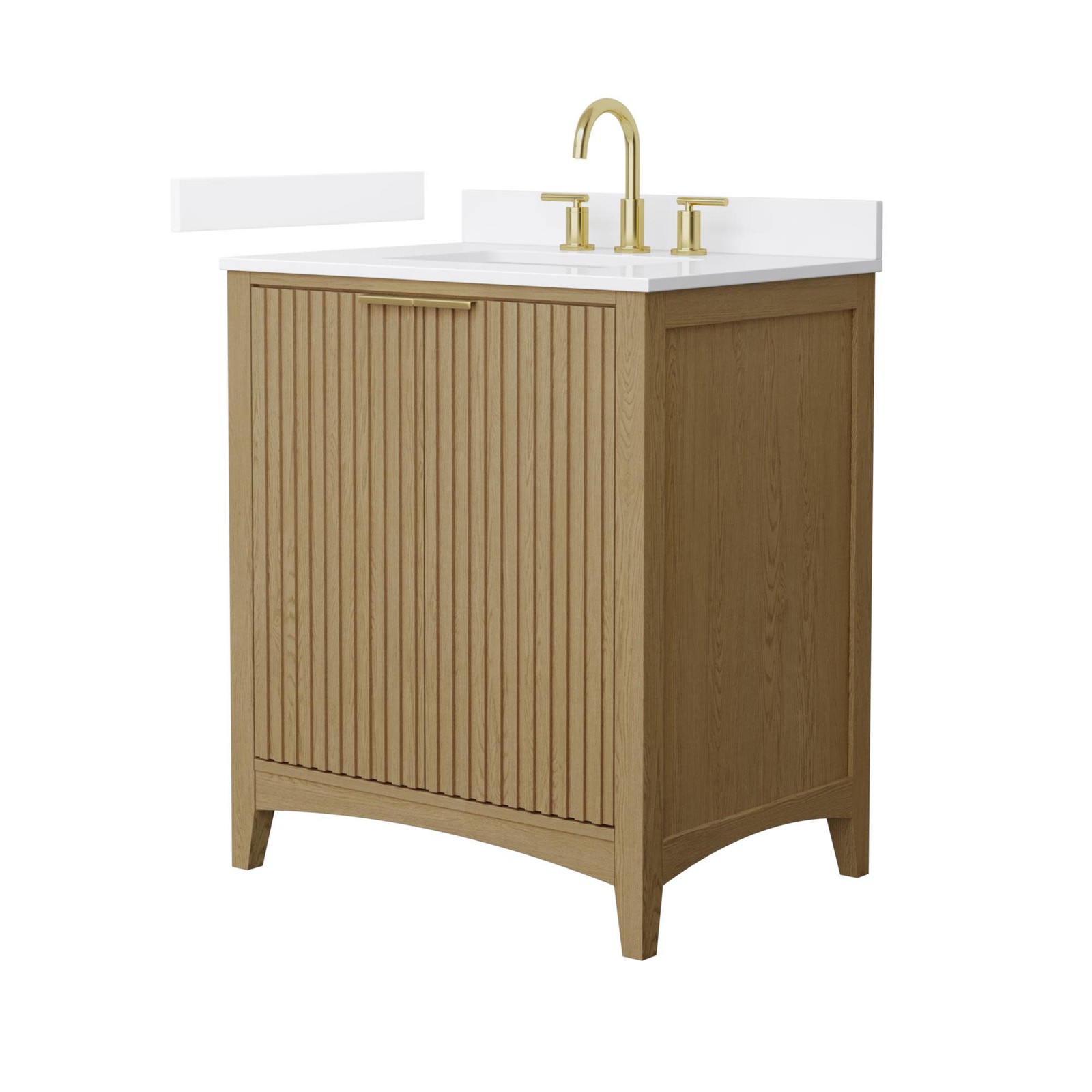 Wyndham Collection WCF9191-30S-VCA-US3MXX Palmilla 30″ – Natural Oak / White