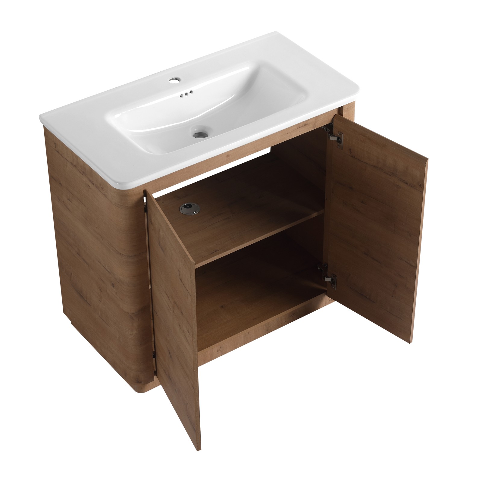 36 inch Freestanding Bathroom Vanity with Ceramic Sink Adjustable Shelf Plywood