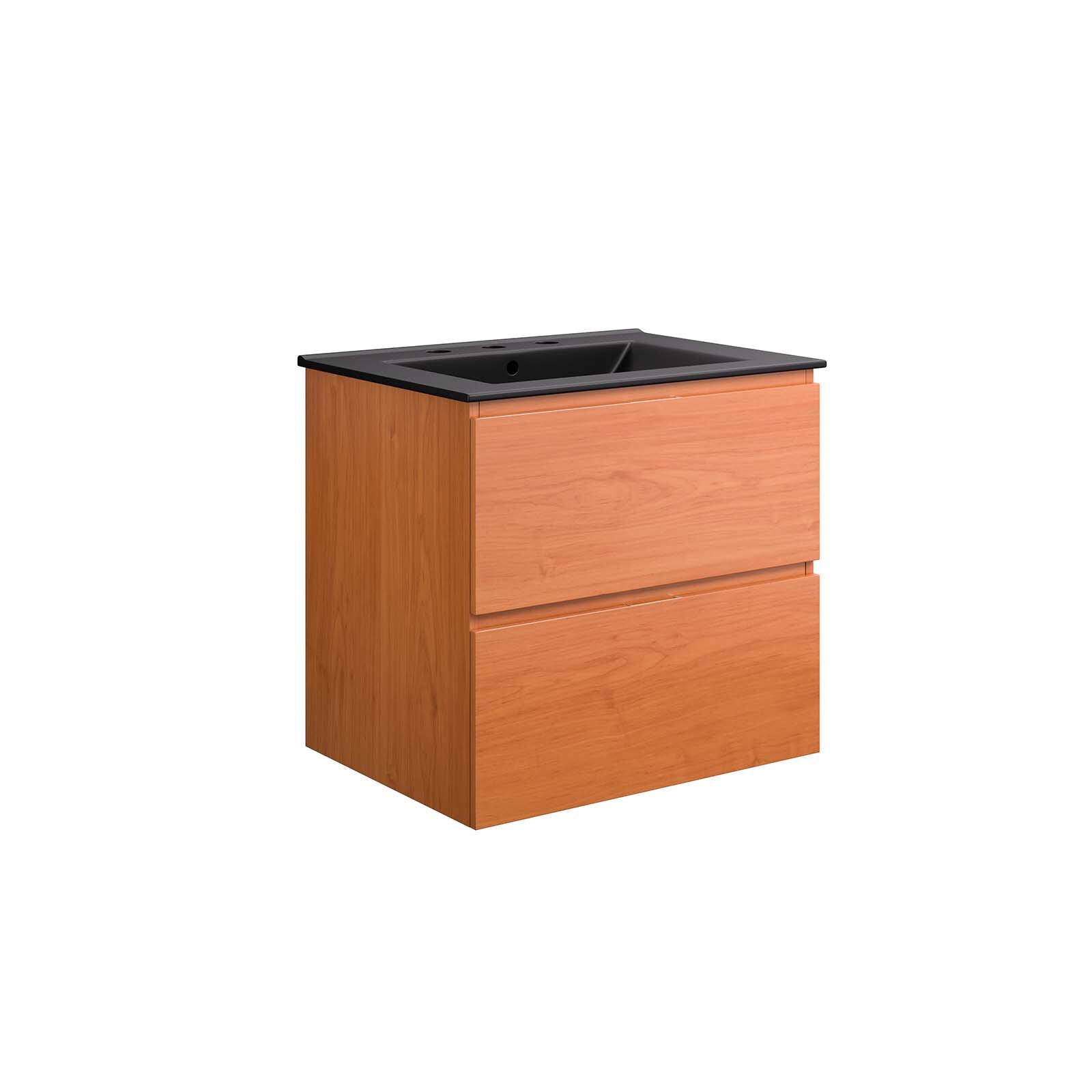 Modway Scenic 24″ Wall-Mount Bathroom Vanity in Cherry Black