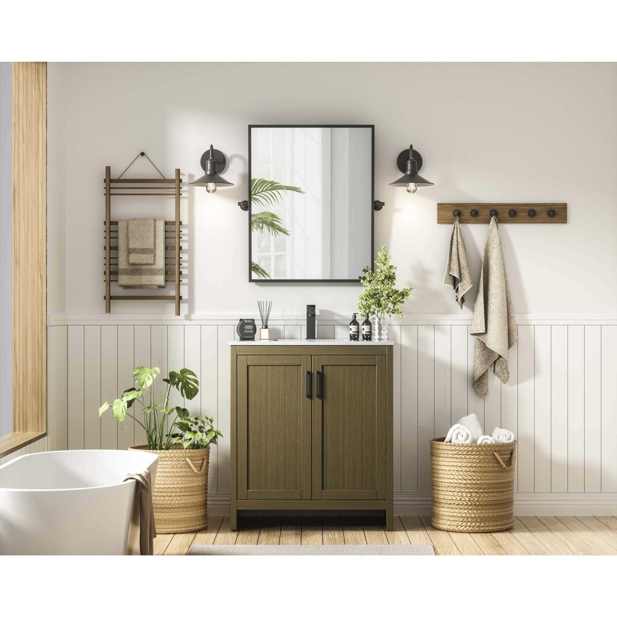Elegant Lighting VF25130MCB Finnley Vanity Chestnut Brown