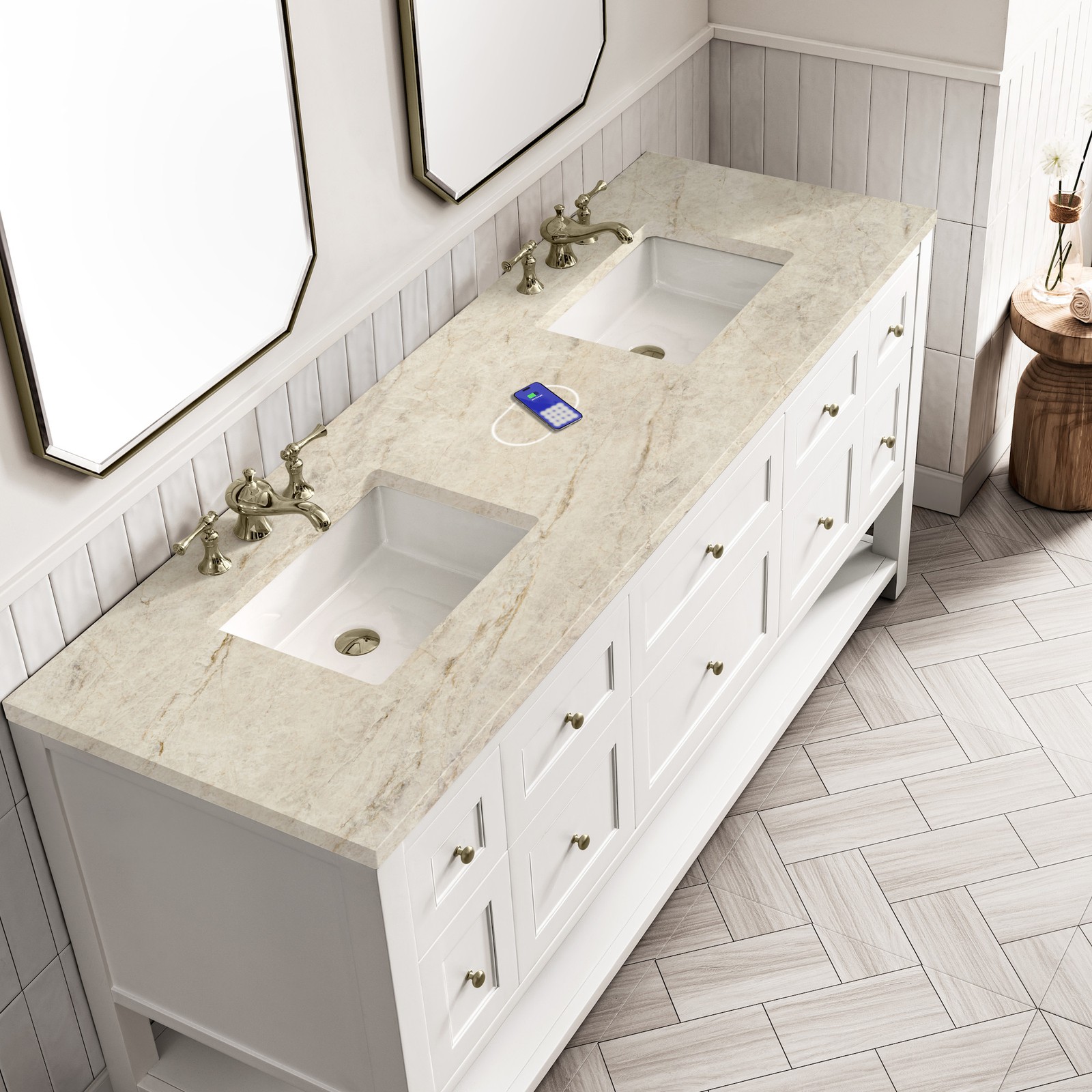 James Martin Vanities 330-V72-FTJR Breckenridge 72″ – Whitewashed Oak