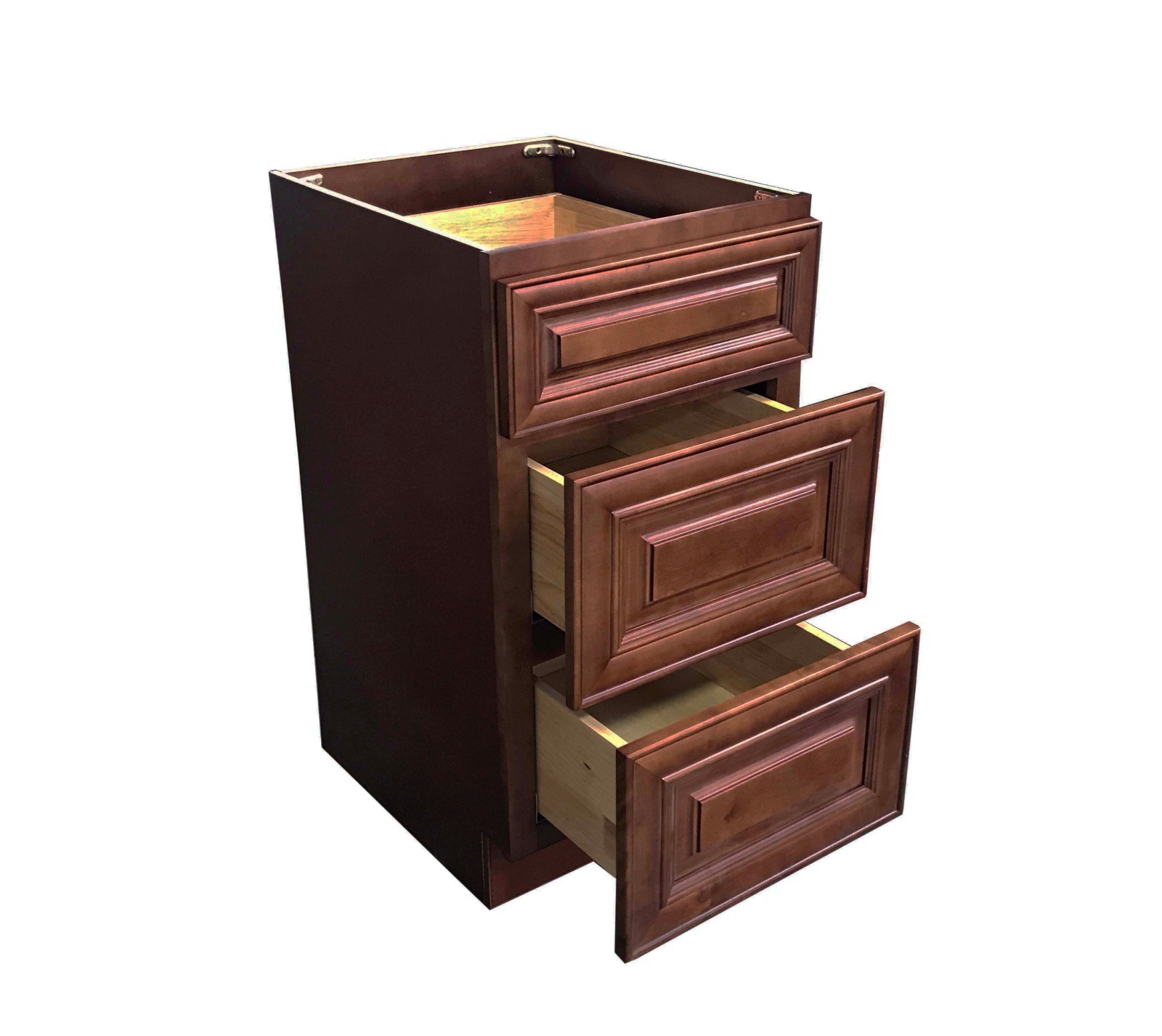 3 Drawers maple walnut Bathroom Vanity Base Cabinet solid wood 12″ 15″ 18″ 24″