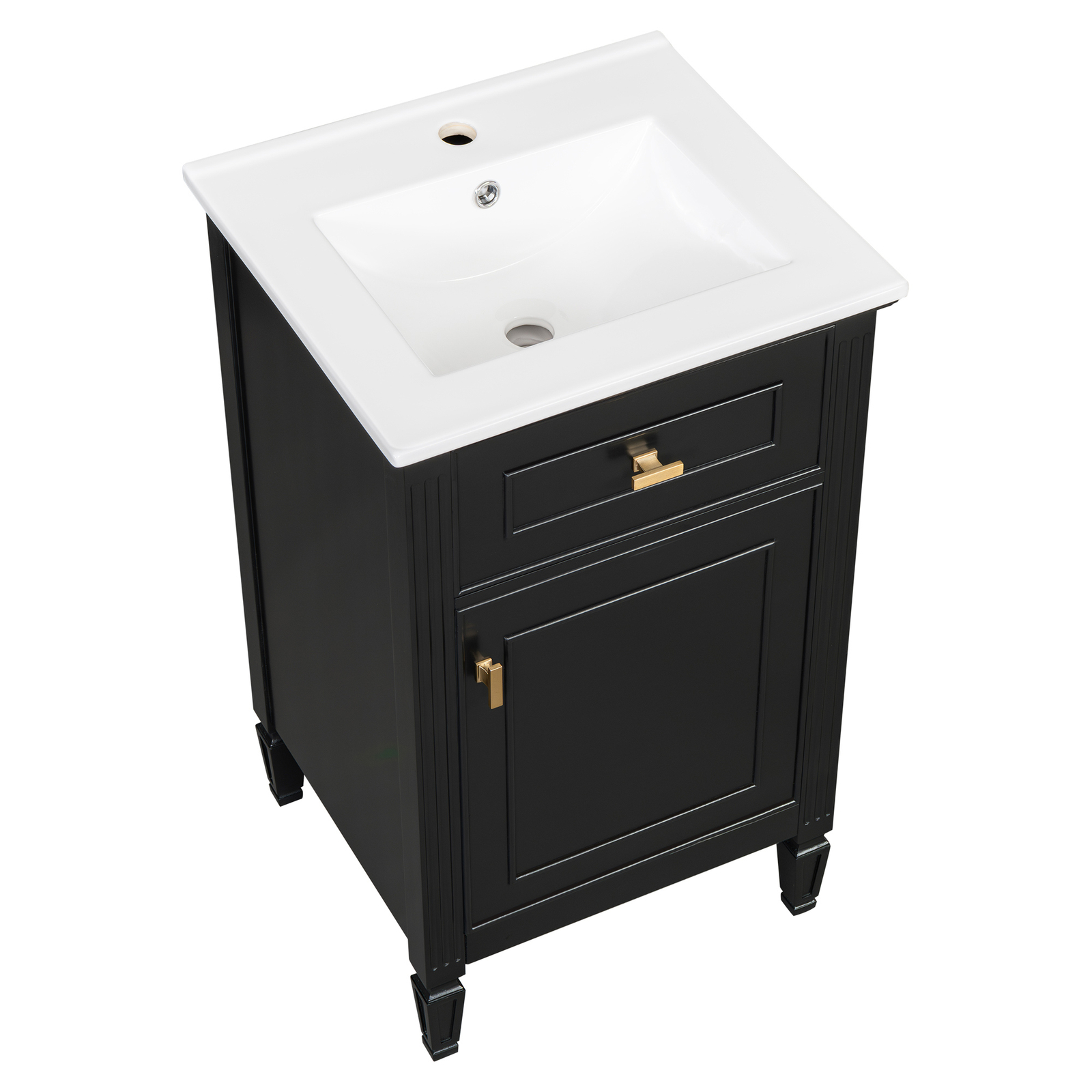 20″ Bathroom Wood Vanity with Ceramic Sink Modern Freestanding Storage Cabinet