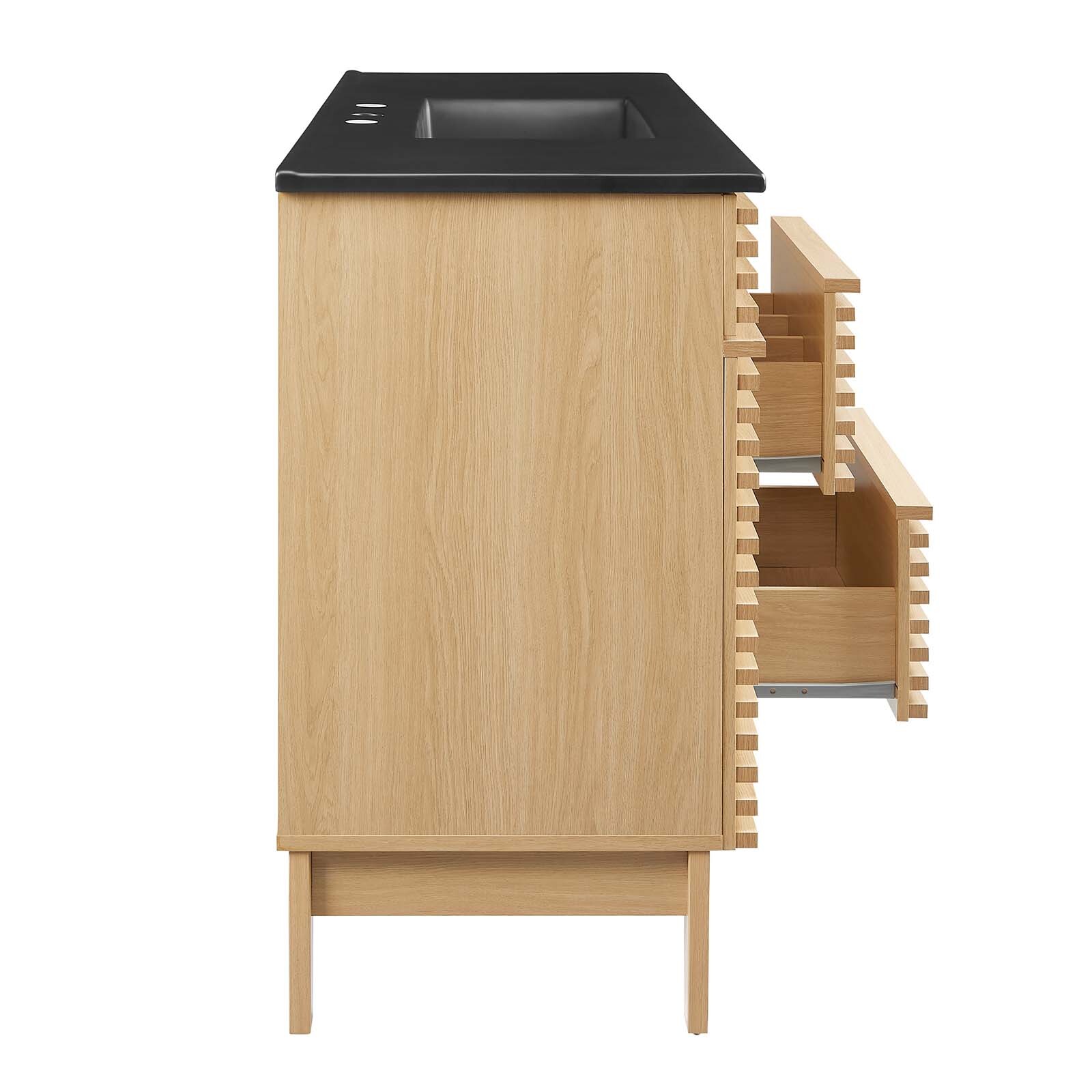 Modway Render 48″ Single Bathroom Vanity in Oak Black