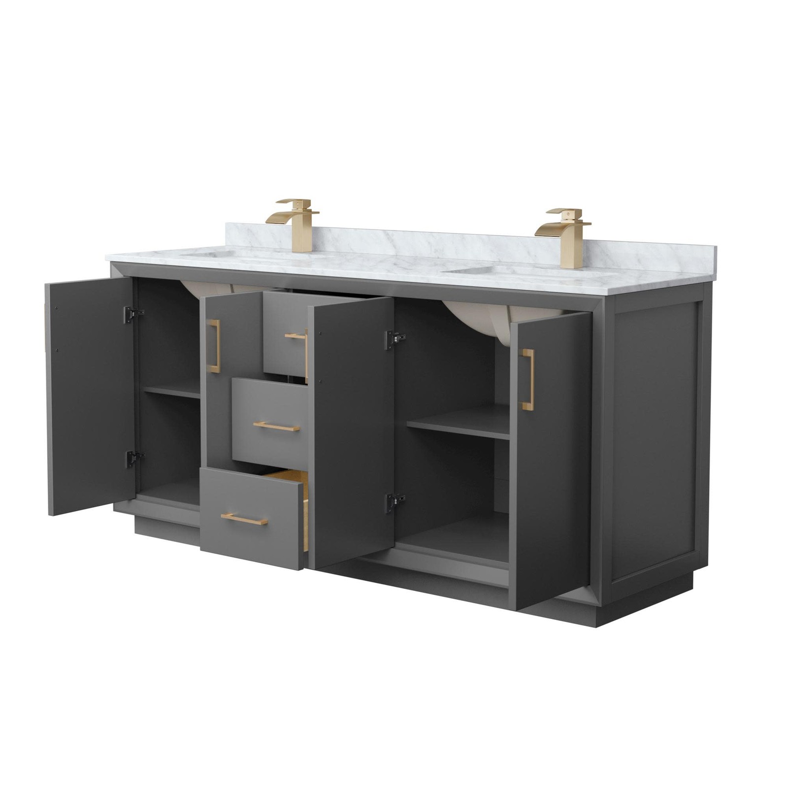 Wyndham Collection WCF414172D-NAT-UNSMXX Strada 72″ – White / Brushed Nickel