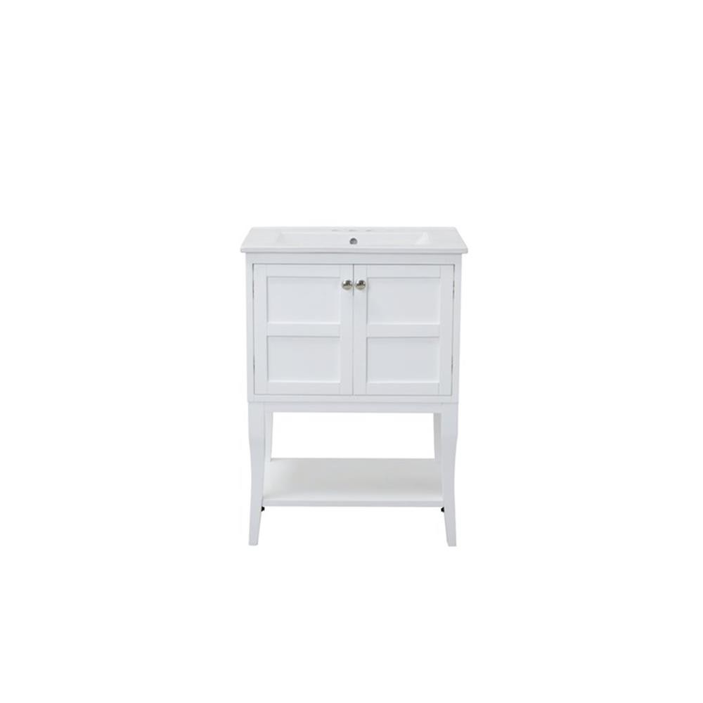 Elegant Decor Mason 24″ 2-Door Wood Single Bathroom Vanity in White