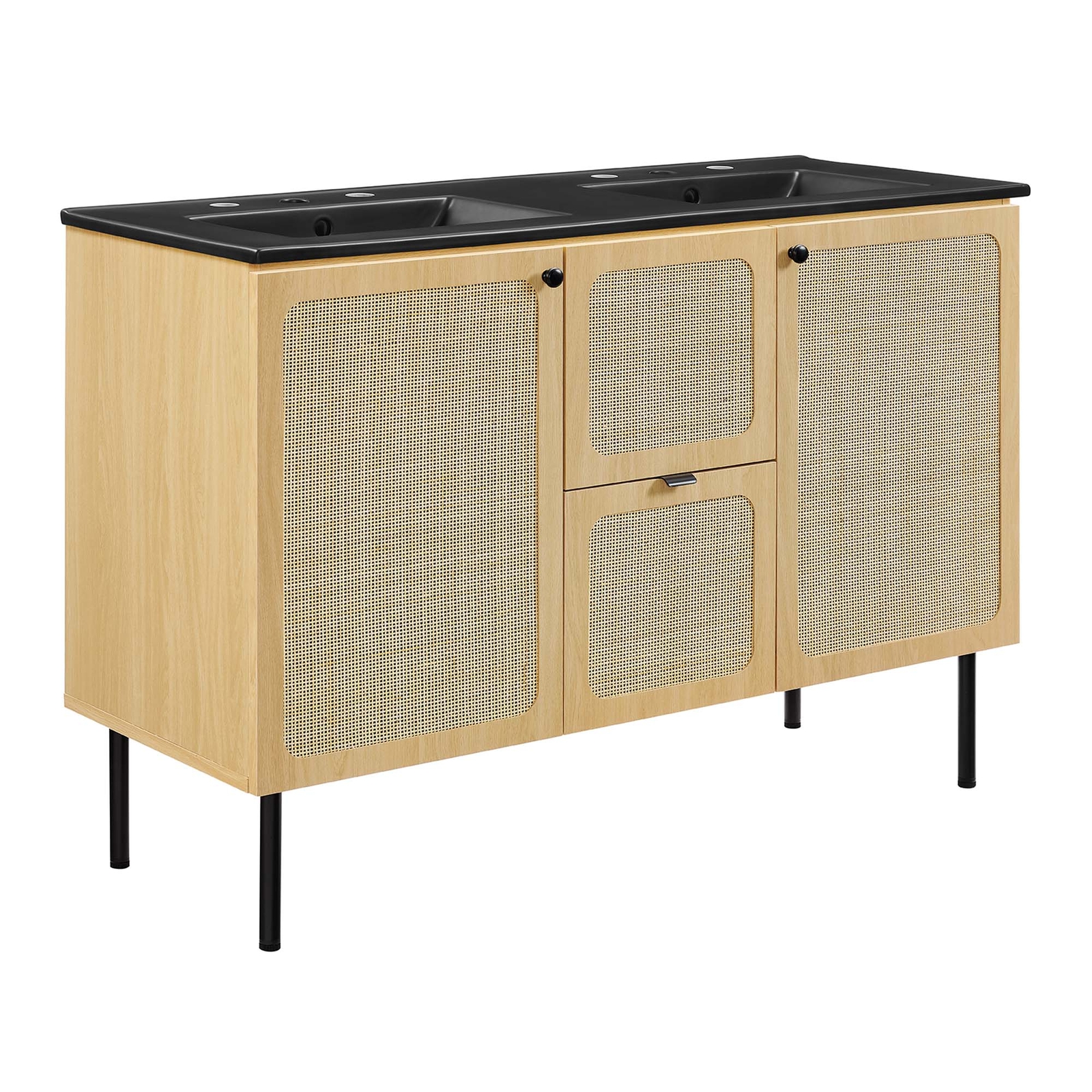 Chaucer 48″ Double Sink Bathroom Vanity in Oak Black