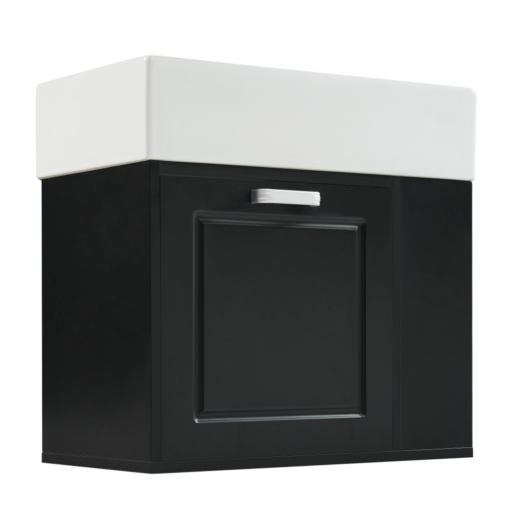 Wall-Mounted Bathroom Vanity with Sink Adjustable Shelves Soft-Close Mechanism