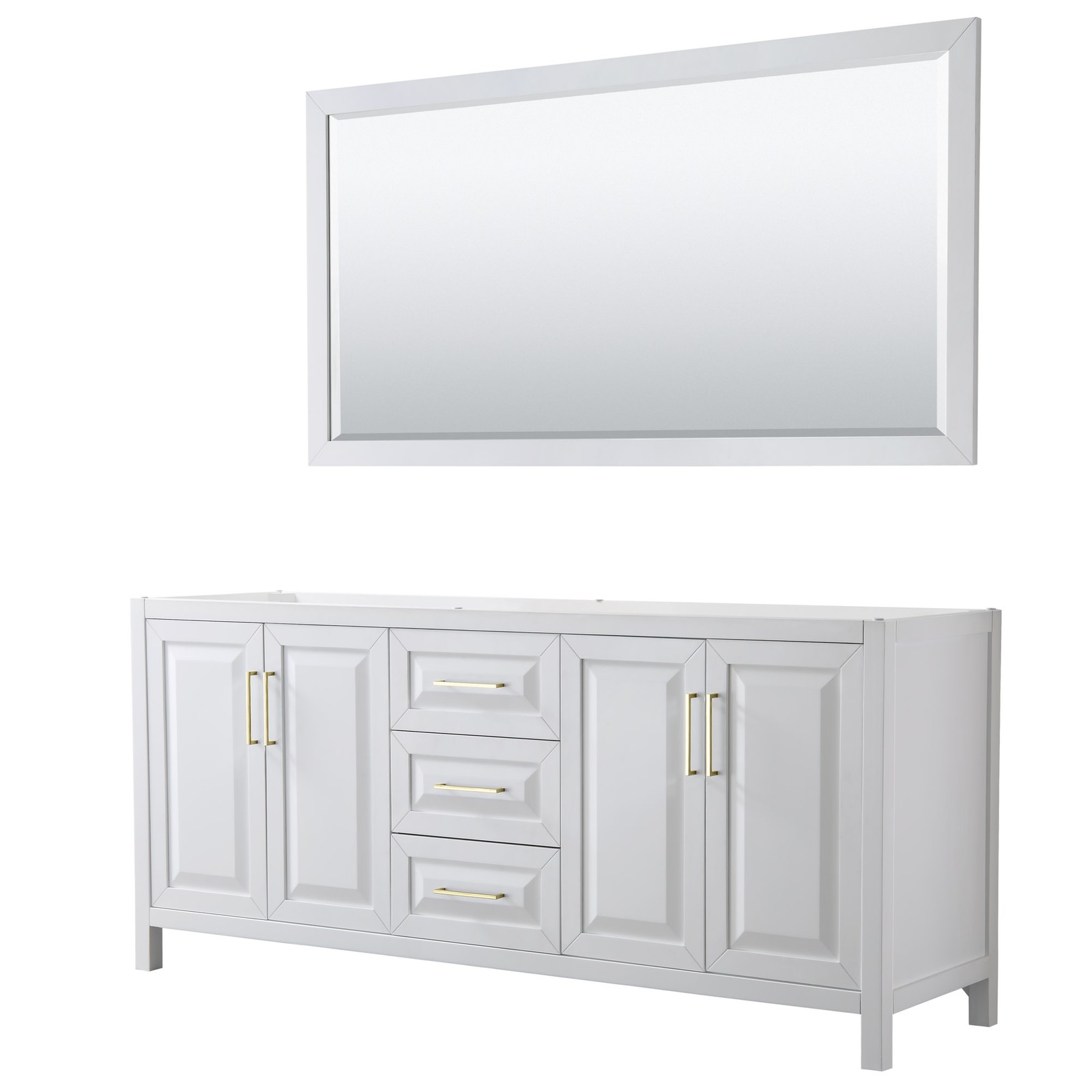 Wyndham Collection WCV252580DCXSXXM70 Daria 79″ Double – White / Brushed Gold