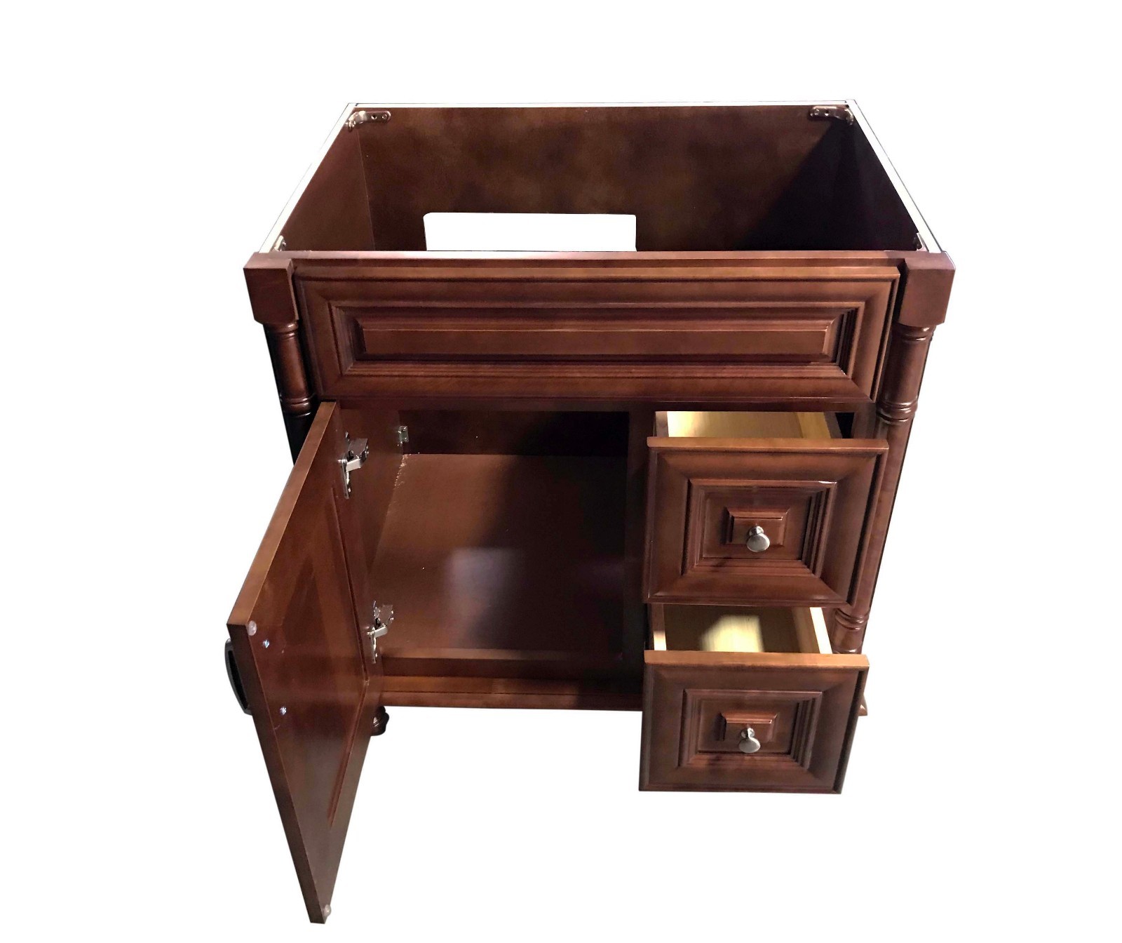 30″ Maple Walnut Single Bathroom Vanity Base Cabinet 30″ W x 21″ D x 32″H