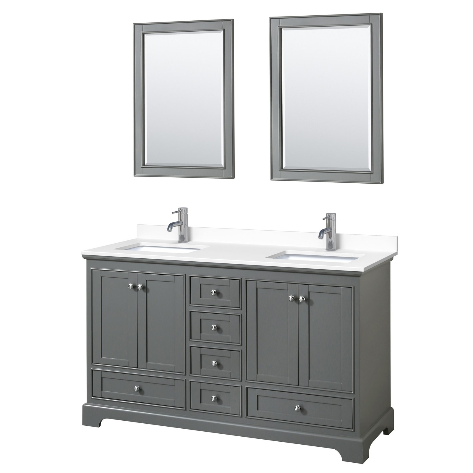 Wyndham Collection WCS202060D-VCA-M24 Deborah 60″ – White / Carrara Cultured