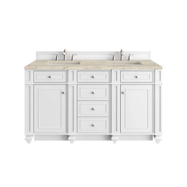 60″ James Martin Bristol 157-V60D-BW-3TJR Double Vanity Cabinet Tajnar Eclos Top