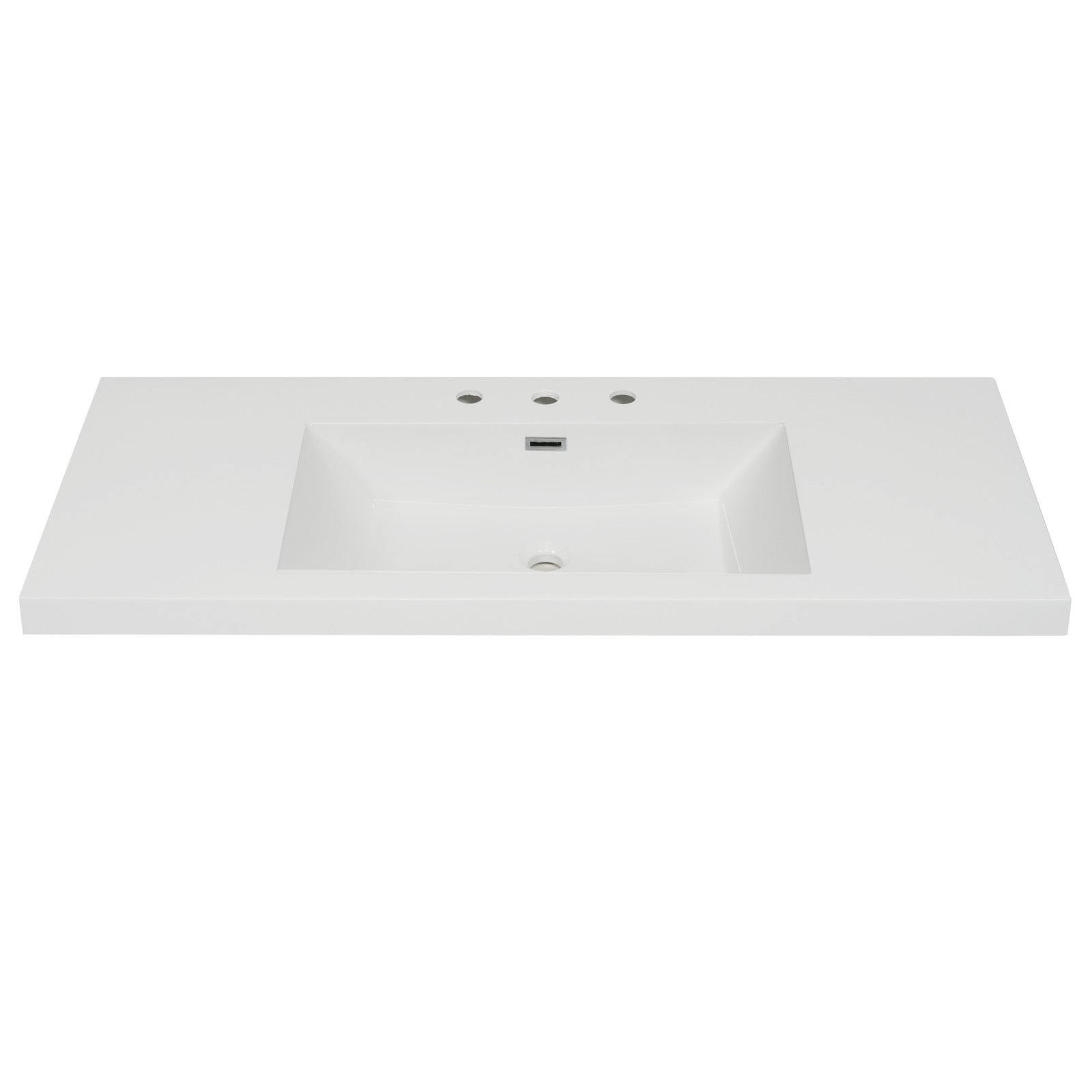 48″ Resin Bathroom Vanity Top with 3-Hole Sink in Bright White