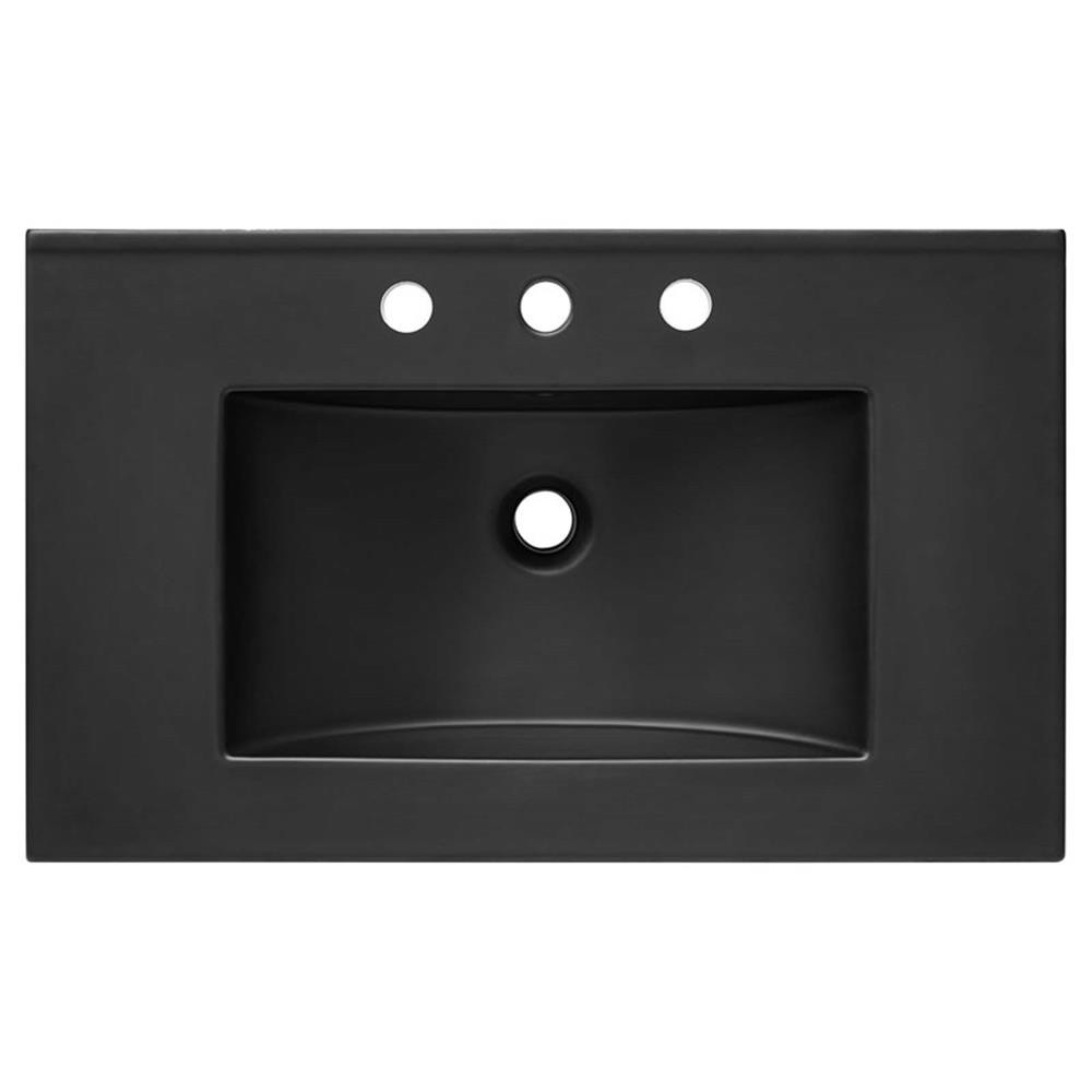 Modway Elysian 30″ Modern Wood Bathroom Vanity in Black and Brown