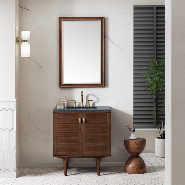 30″ James Martin Amberly 670-V30-WLT-3CSP Vanity Cabinet Charcoal Soapstone Top