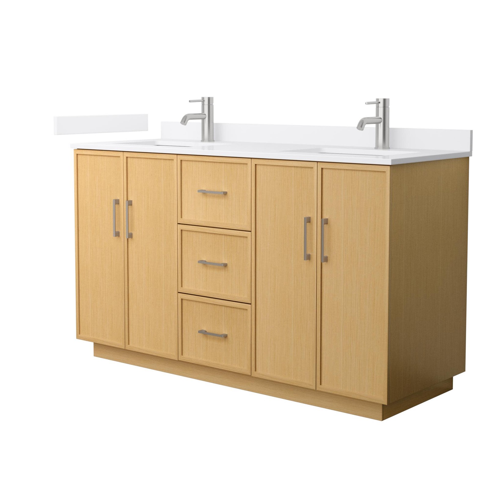 Wyndham Collection WCH7474-60D-VCA-MXX Elan TK 60″ – Light Oak / White Cultured