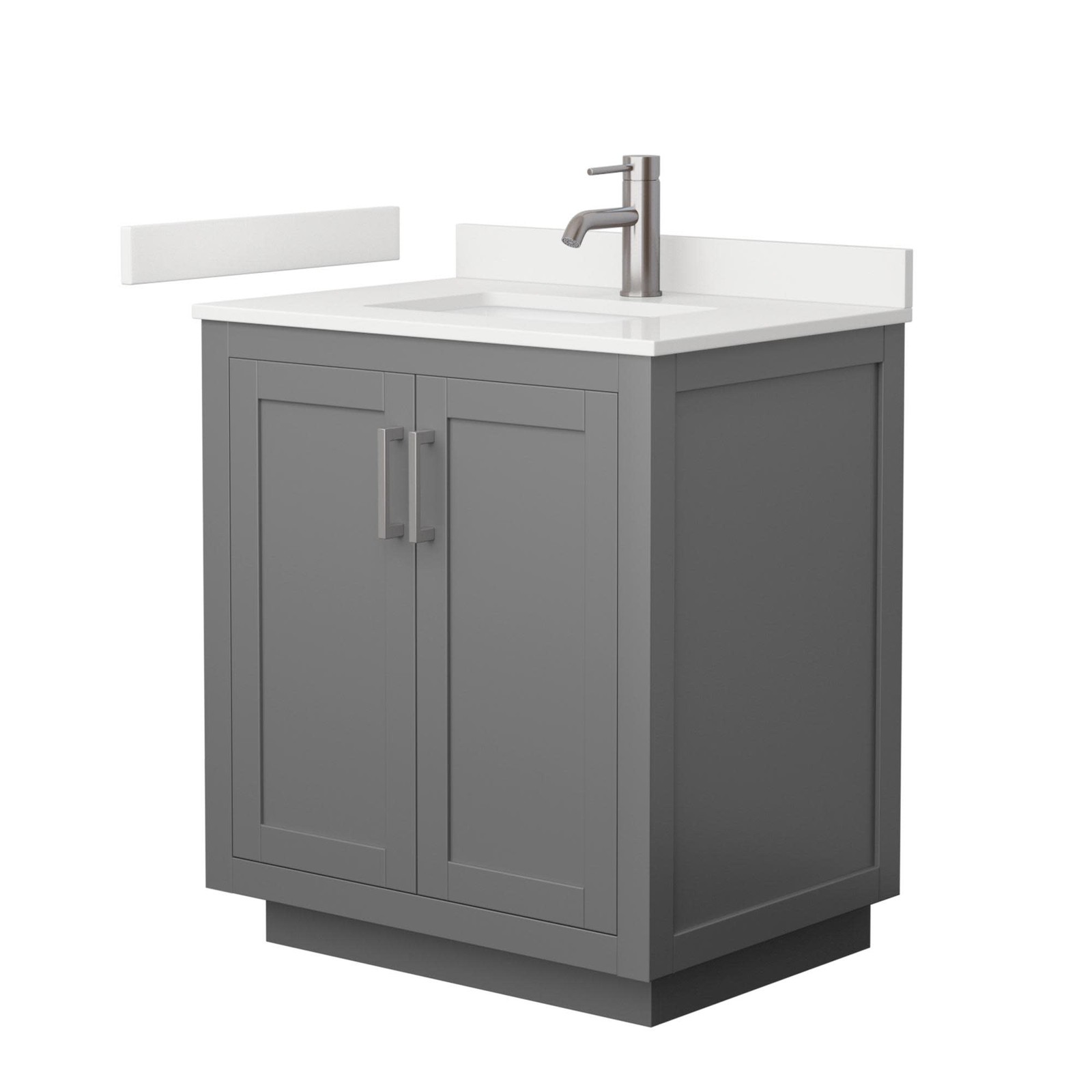 Wyndham Collection WCF292930S-QTZ-UNSMXX Miranda 30″ – Dark Gray / White Quartz