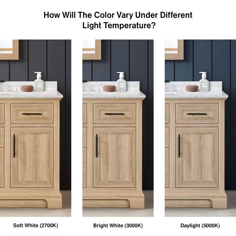 Doveton 30 In. Single Sink Freestanding Weathered Tan Bath Vanity with White Eng