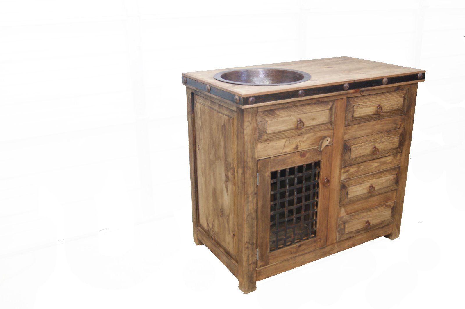Rustic Reclaimed Wood Bathroom Vanity 48″ wide