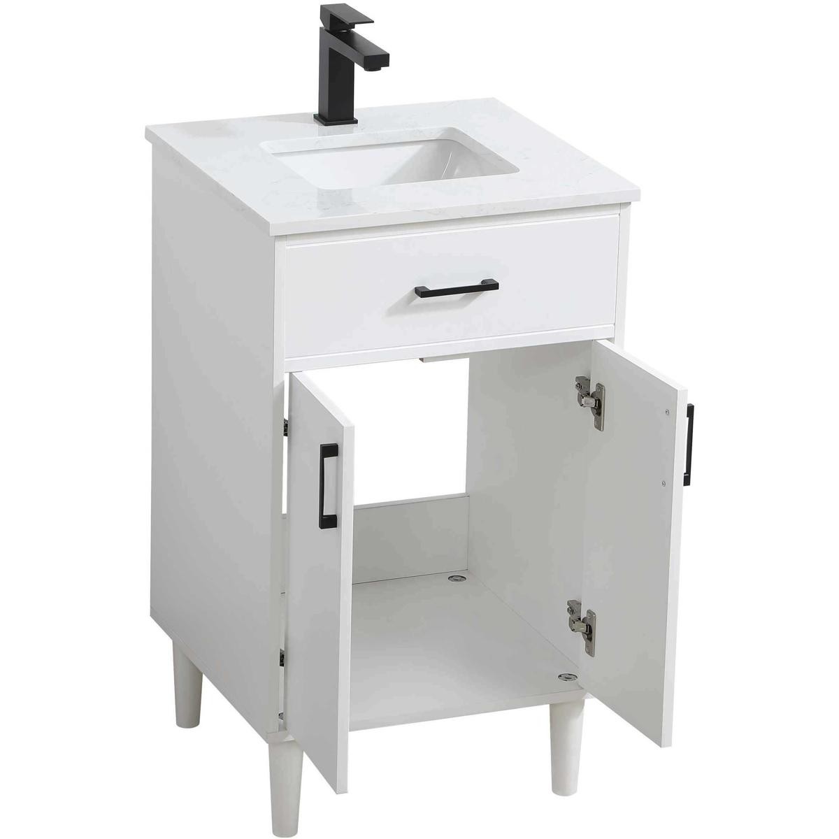 Elegant Lighting VF25020MWH Chandler 20 X 34 inch White Bathroom Vanity Cabinet