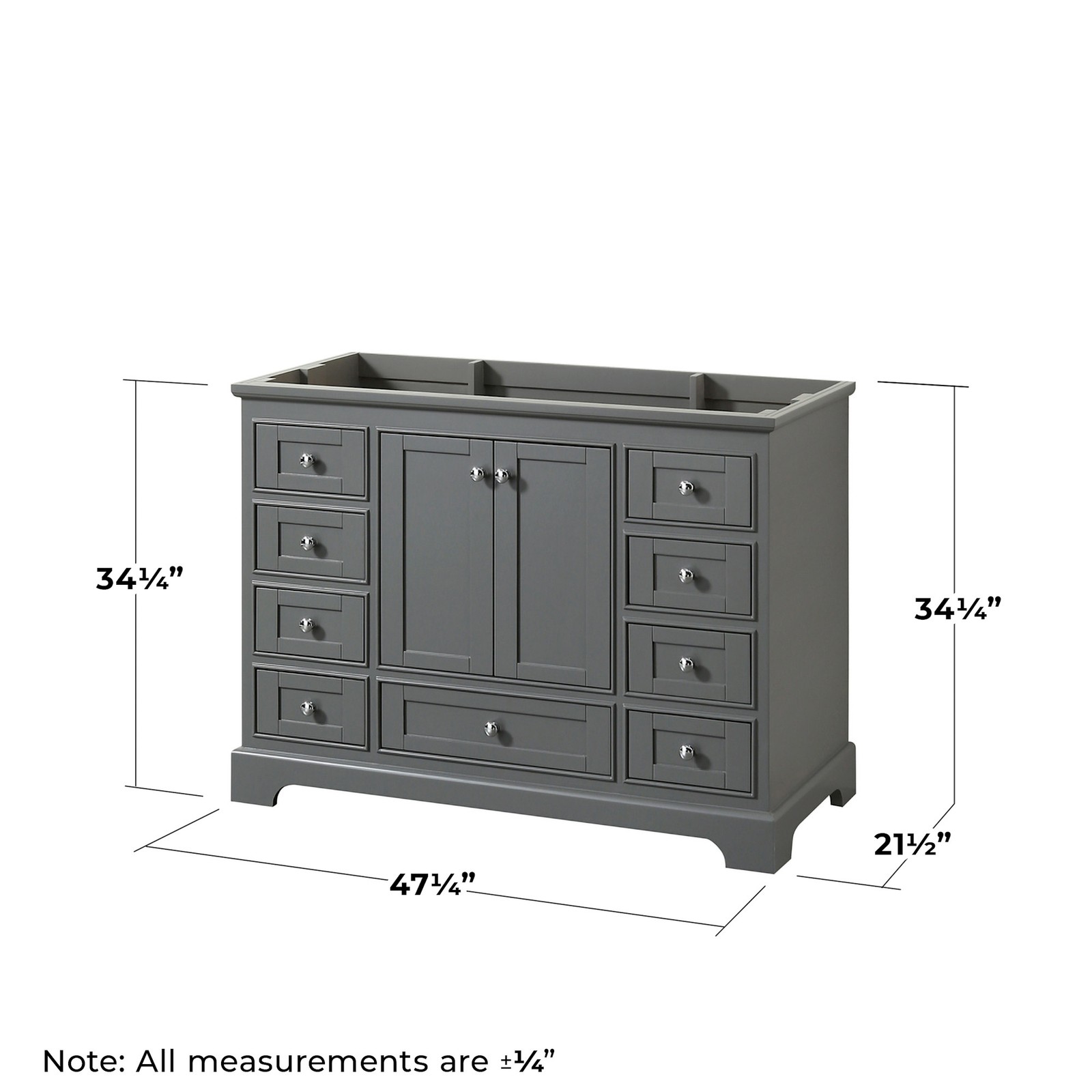 Wyndham Collection WCS202048SCXSXXM46 Deborah 47-1/4″ – Dark Gray / Matte Black