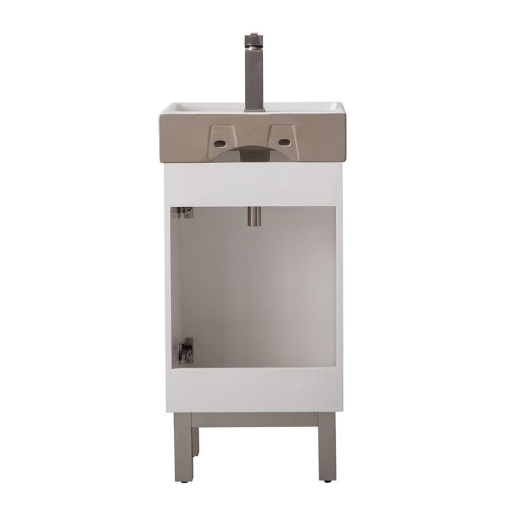 Design Element Stella 16.5″ Wood Single Sink Vanity in White