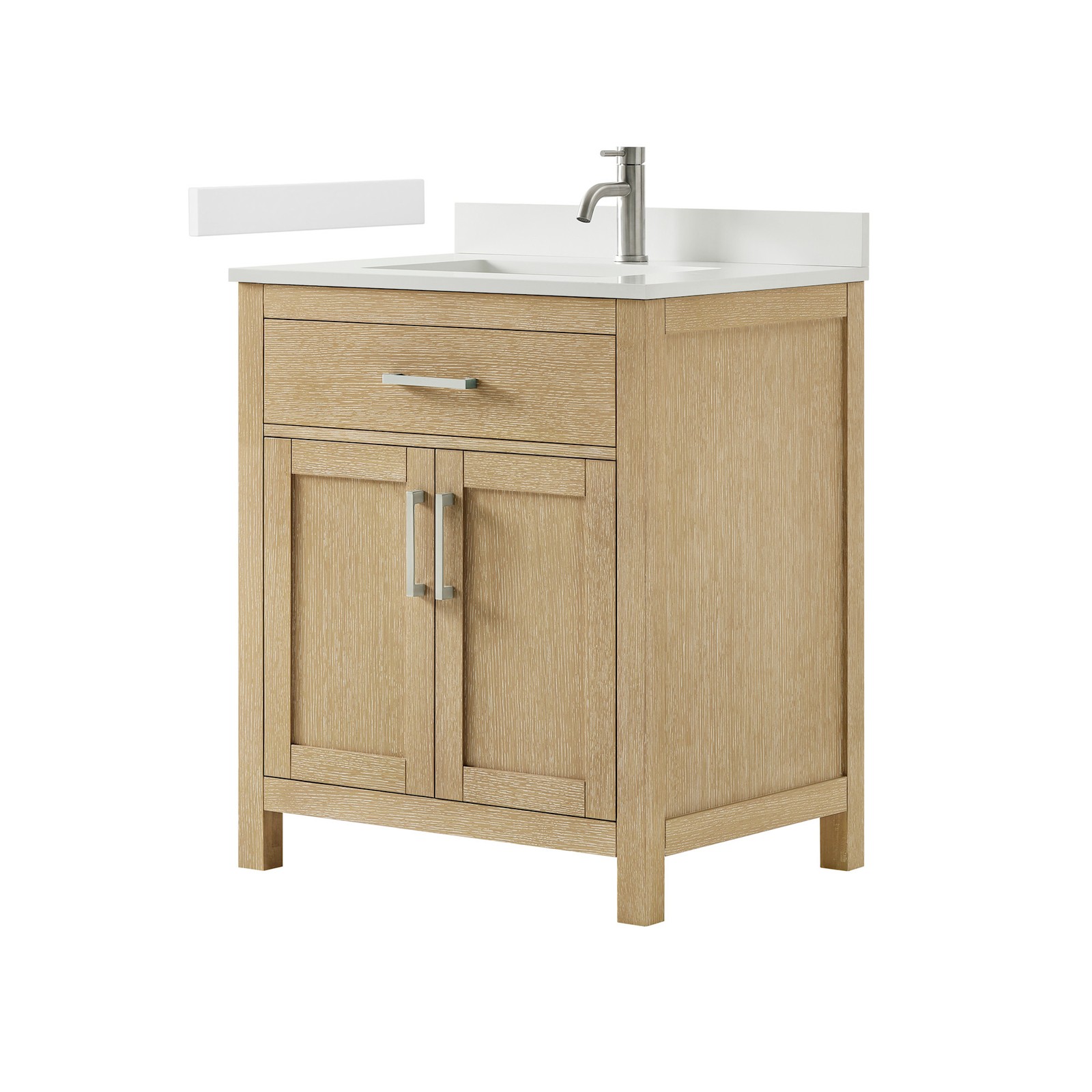 Wyndham Collection WCG242430S-VCA-MXX Beckett 30″ – Whitewashed Oak / White