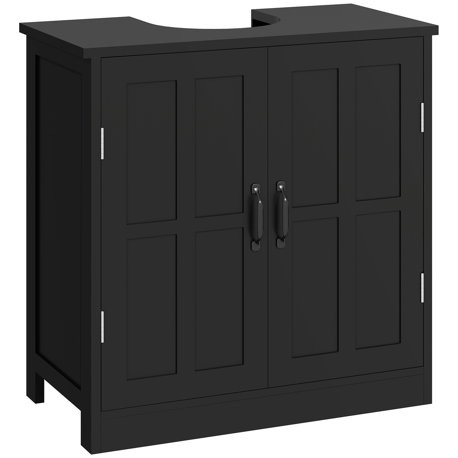 Bathroom Sink Cabinet, Pedestal Sink Cabinet with Adjustable Shelf, Black