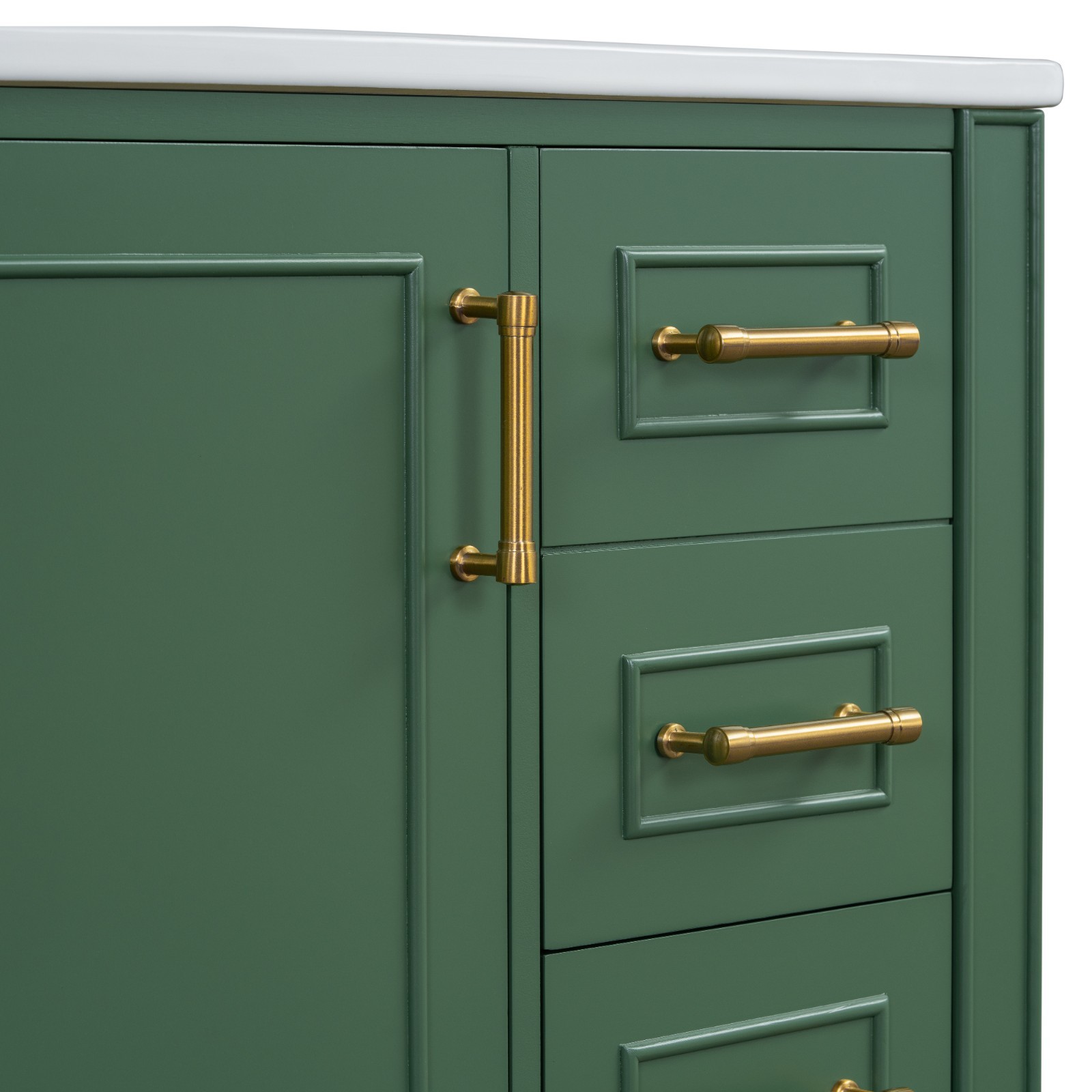 30″Green Floor Standing Single Sink Bathroom Vanity Cabinet Three Drawers Storag