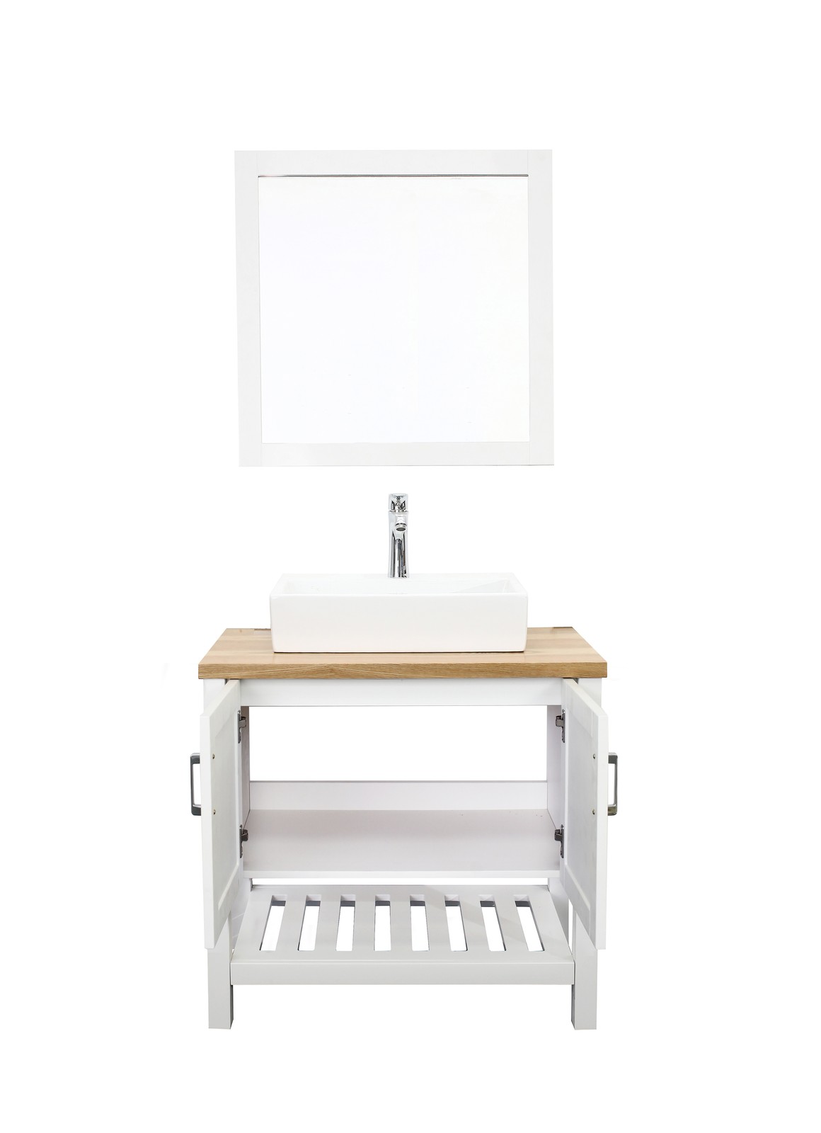 32″ Bathroom Vanity with Sink,Bathroom Vanity Cabinet with Doors and Open Shelf