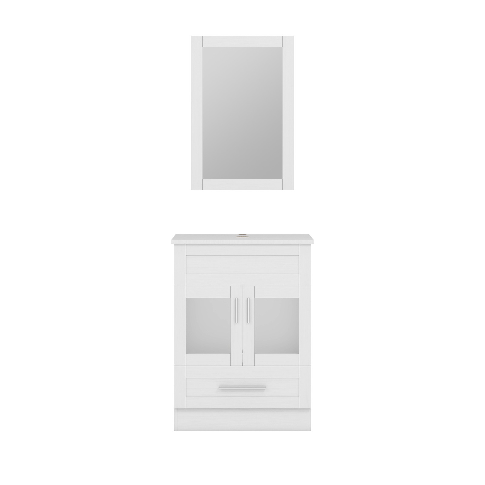 24″Bathroom Vanity All in One, Storage Cabinet, Mirror & Drawers