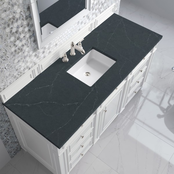 60″ James Martin Bristol 157-V60S-BW-3CSP Vanity Cabinet Charcoal Soapstone Top