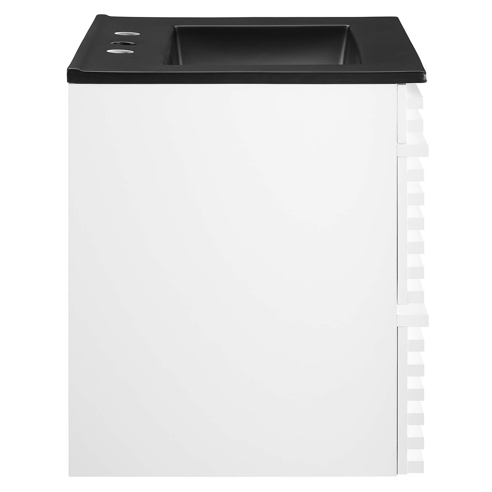Modway Render 24″ Wall-Mount Bathroom Vanity in White Black