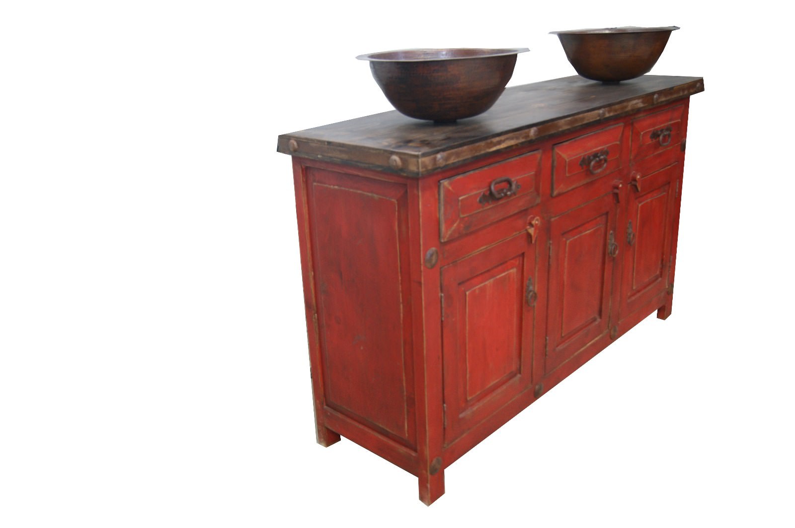 Rustic Weathered Red Bathroom Vanity Buffett furniture