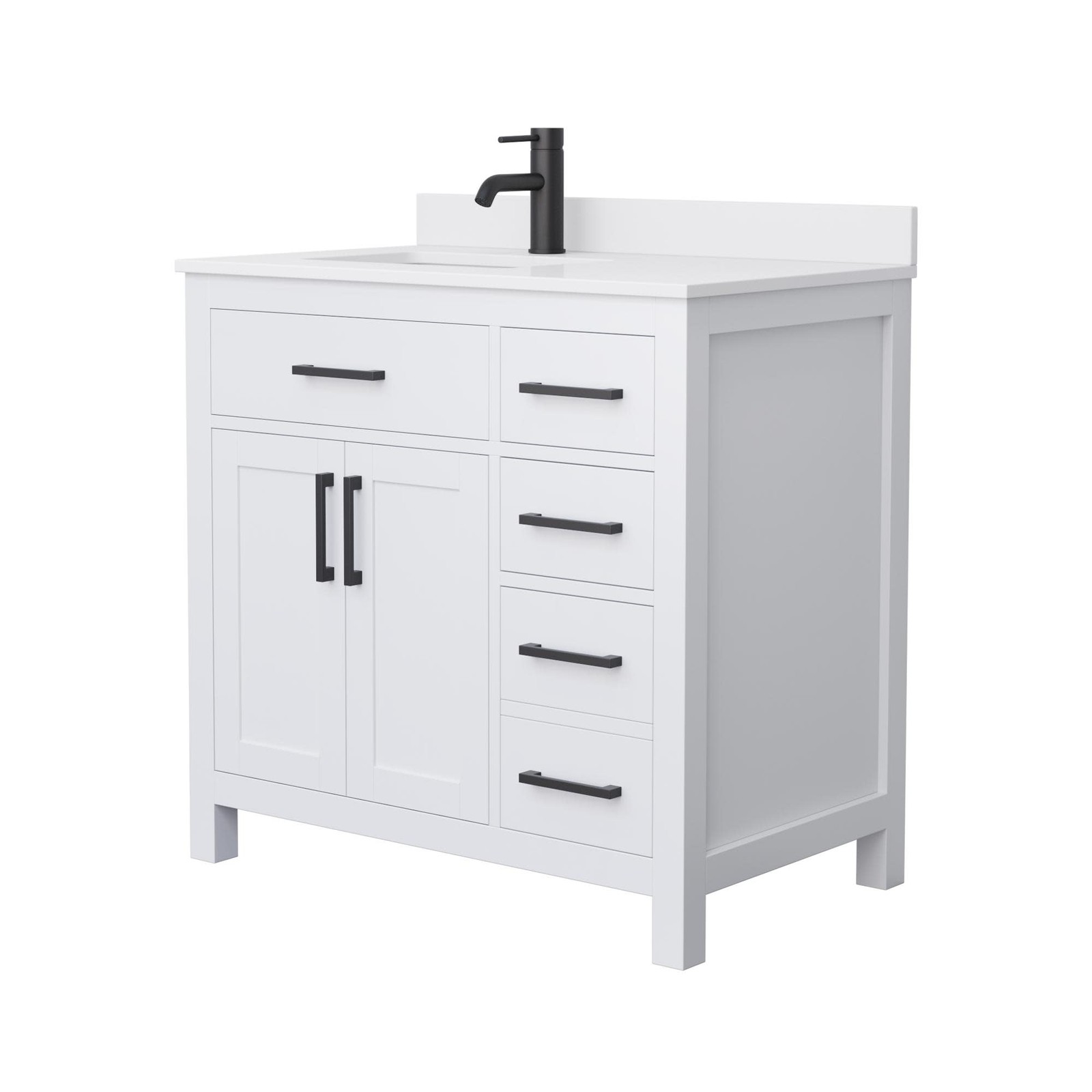 Wyndham Collection WCG242436S-UNSMXX Beckett 36″ – Dark Gray / Carrara Cultured