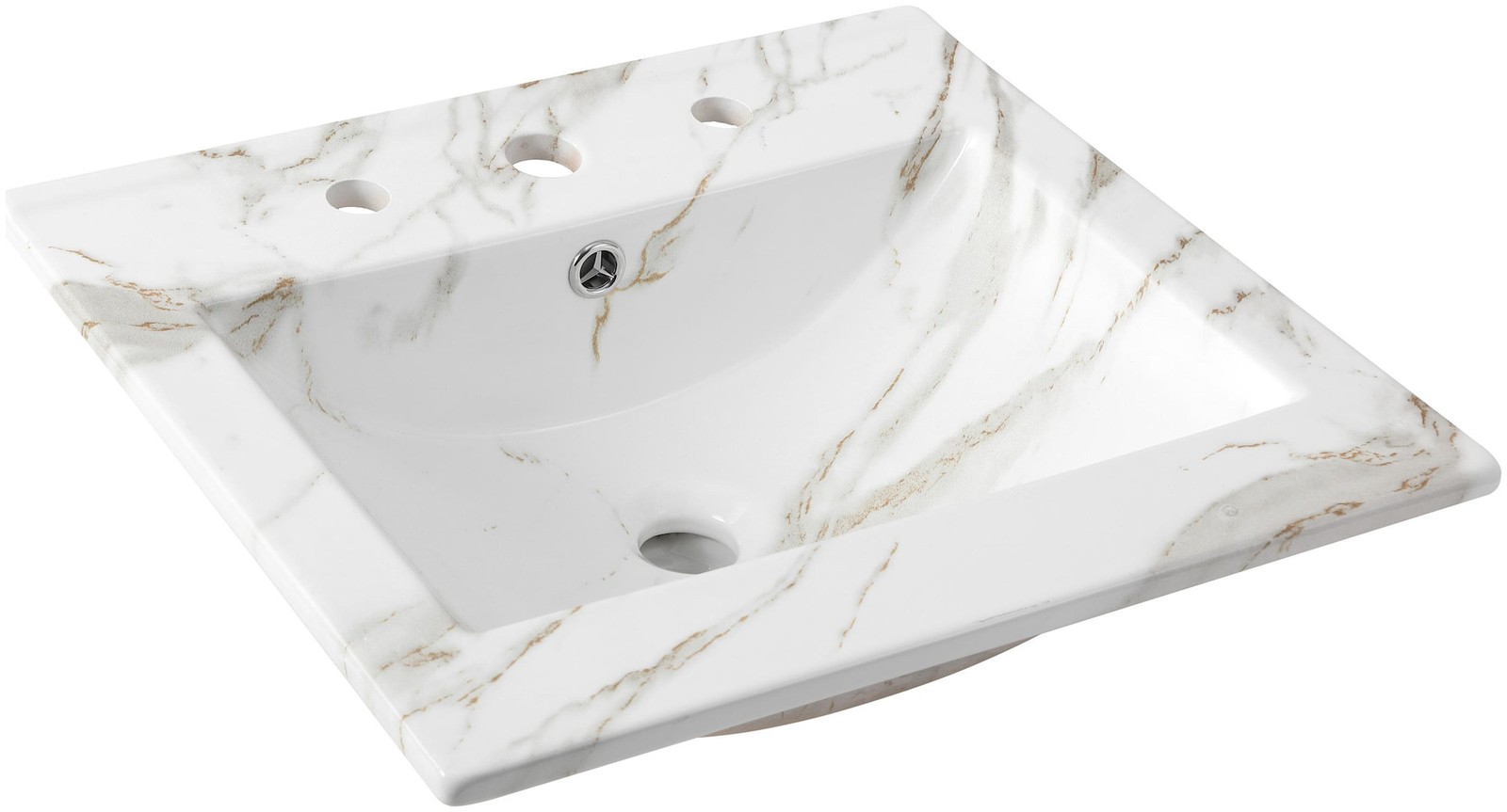 JONATHAN Y Lighting SNK1000 Ancillary 20″ Ceramic Vanity Top – White