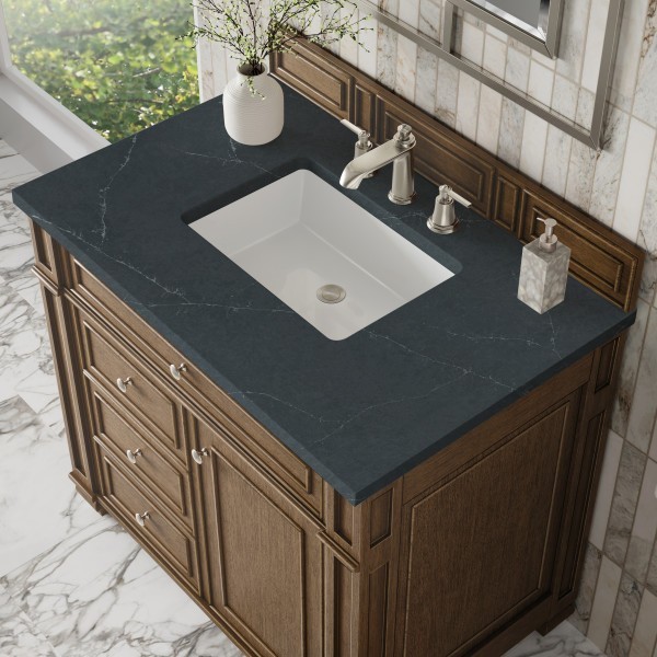 36″ James Martin Bristol 157-V36-SBR-3CSP Vanity Cabinet Charcoal Soapstone Top
