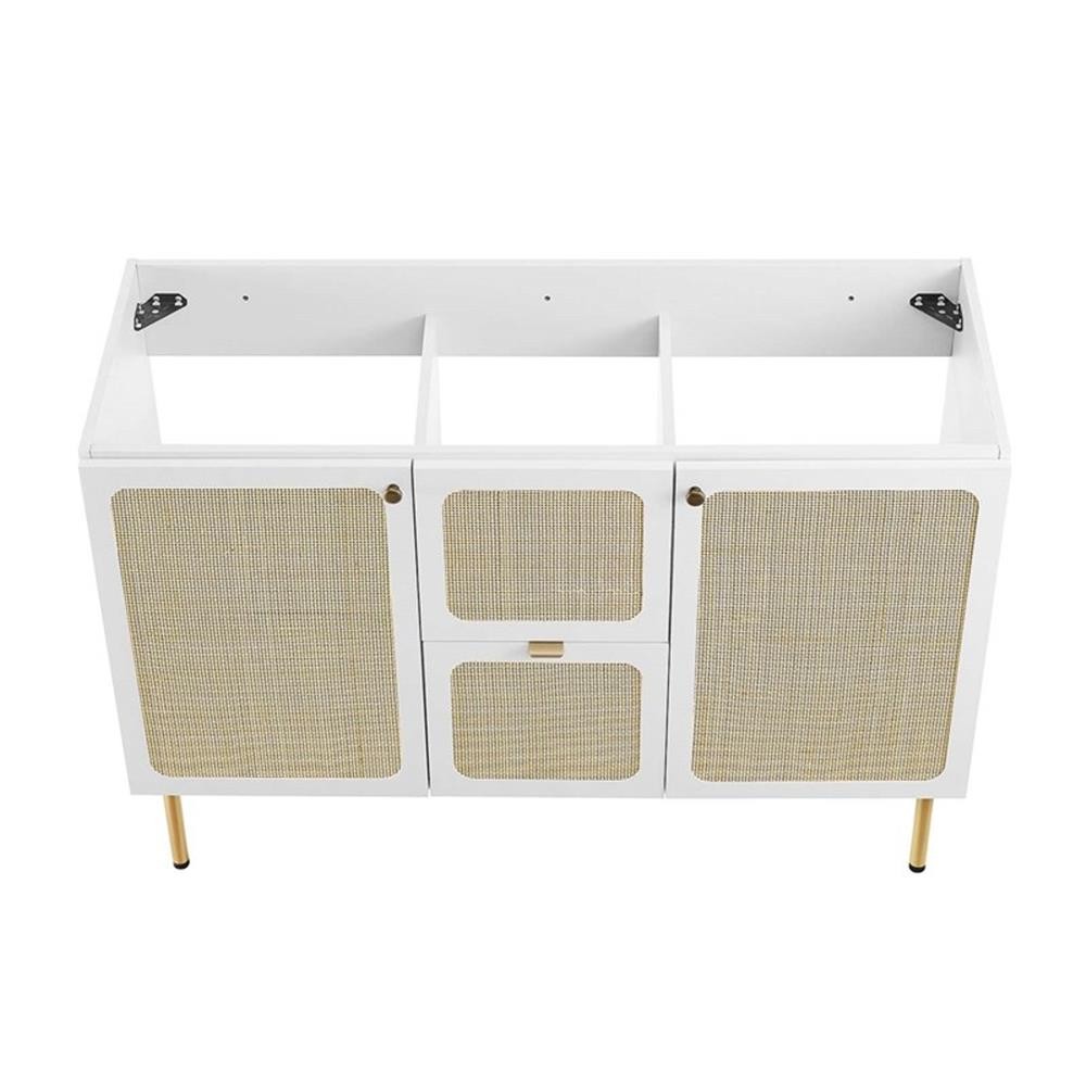 Pemberly Row 48″ Single Sink Wood & Metal Bathroom Vanity in White
