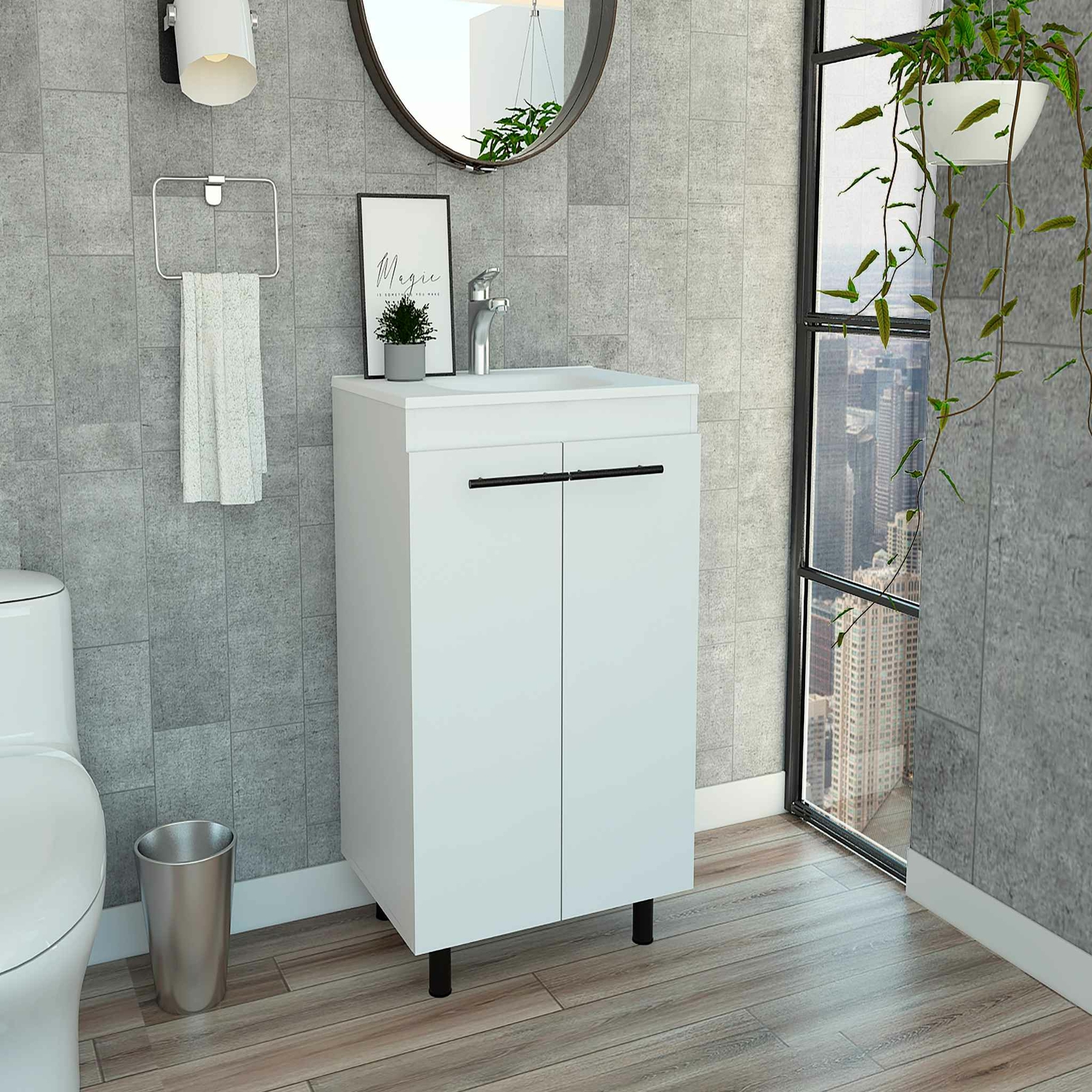 Selma 24″ Freestanding Vanity Cabinet With Division